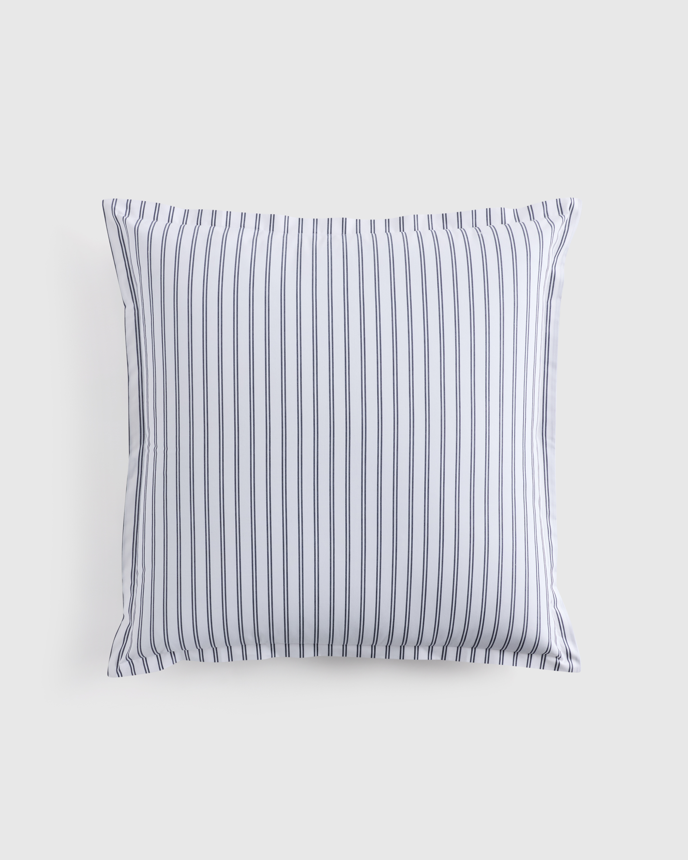 White/Navy Classic Organic Percale Double Stripe Euro Sham