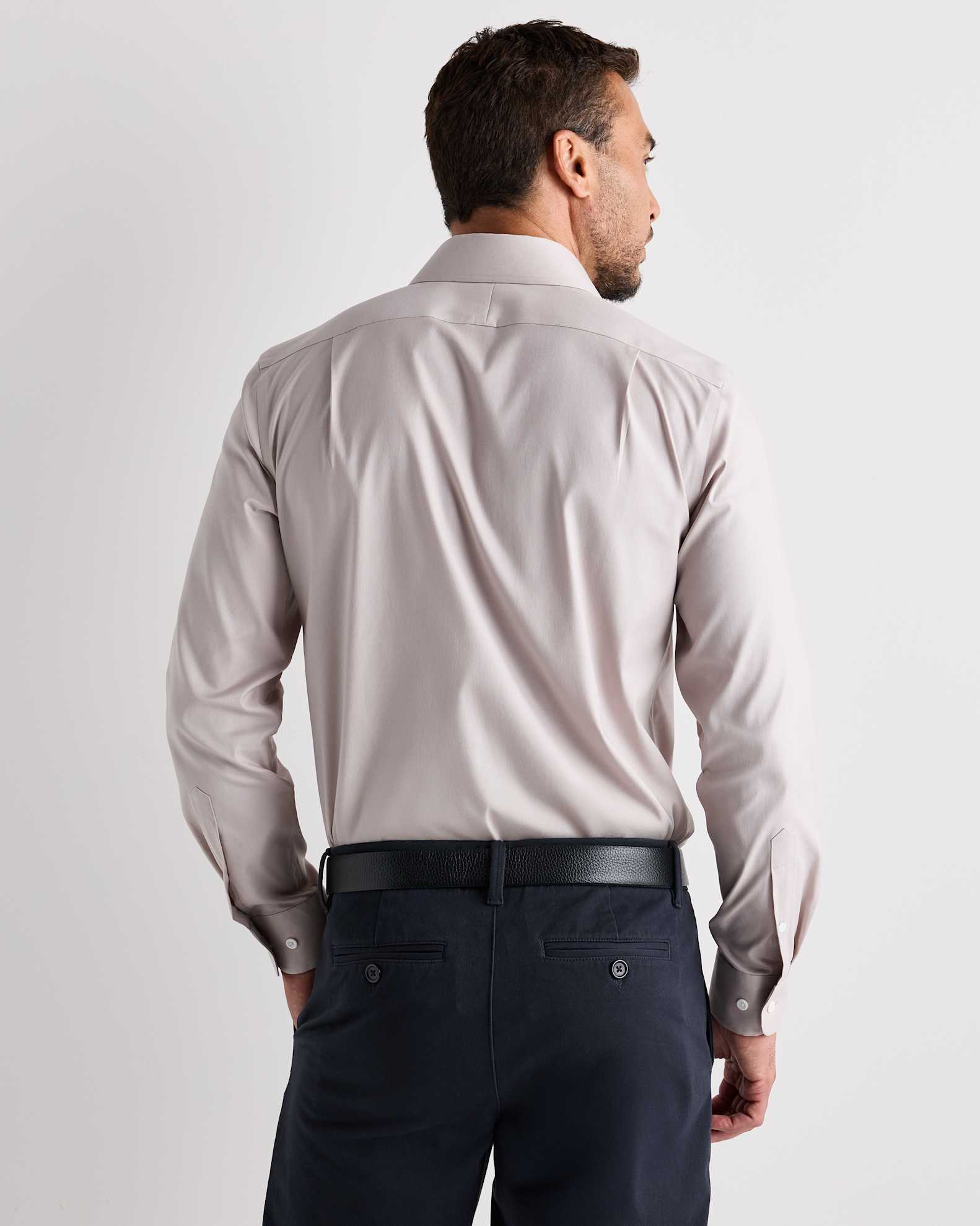 Men's Organic Cotton Stretch Royal Oxford Dress Shirt in Granite Grey Men's Organic Cotton Stretch Royal Oxford Dress Shirt in Granite Grey