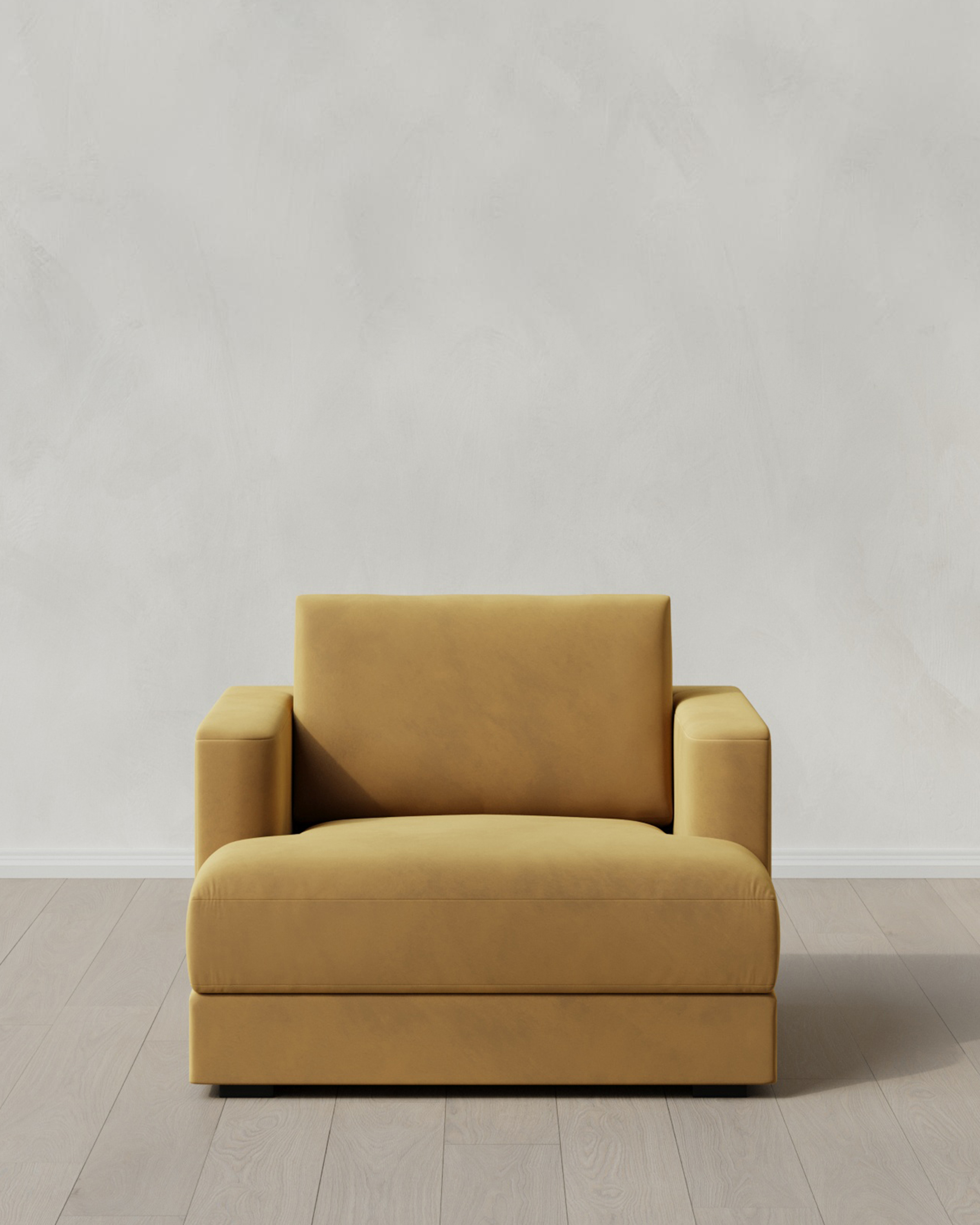 Caramel Sierra Curved Arm Accent Chair in Performance Velvet