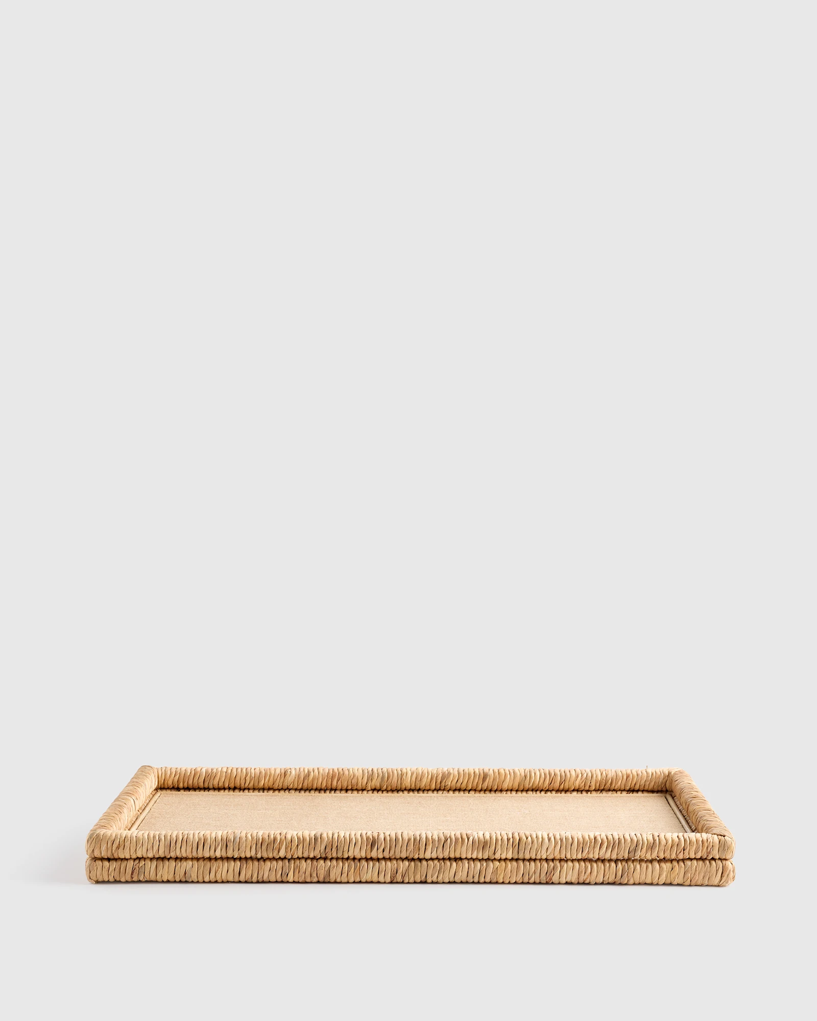 Handwoven Rectangular Decorative Tray in Natural