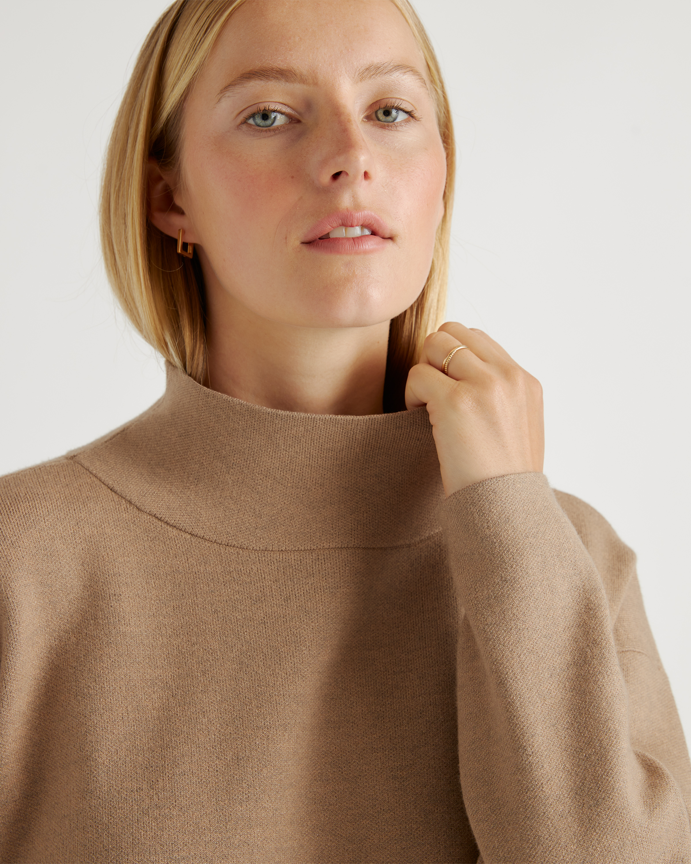 Eco-Knit Milano Stitch Mock Neck Pullover