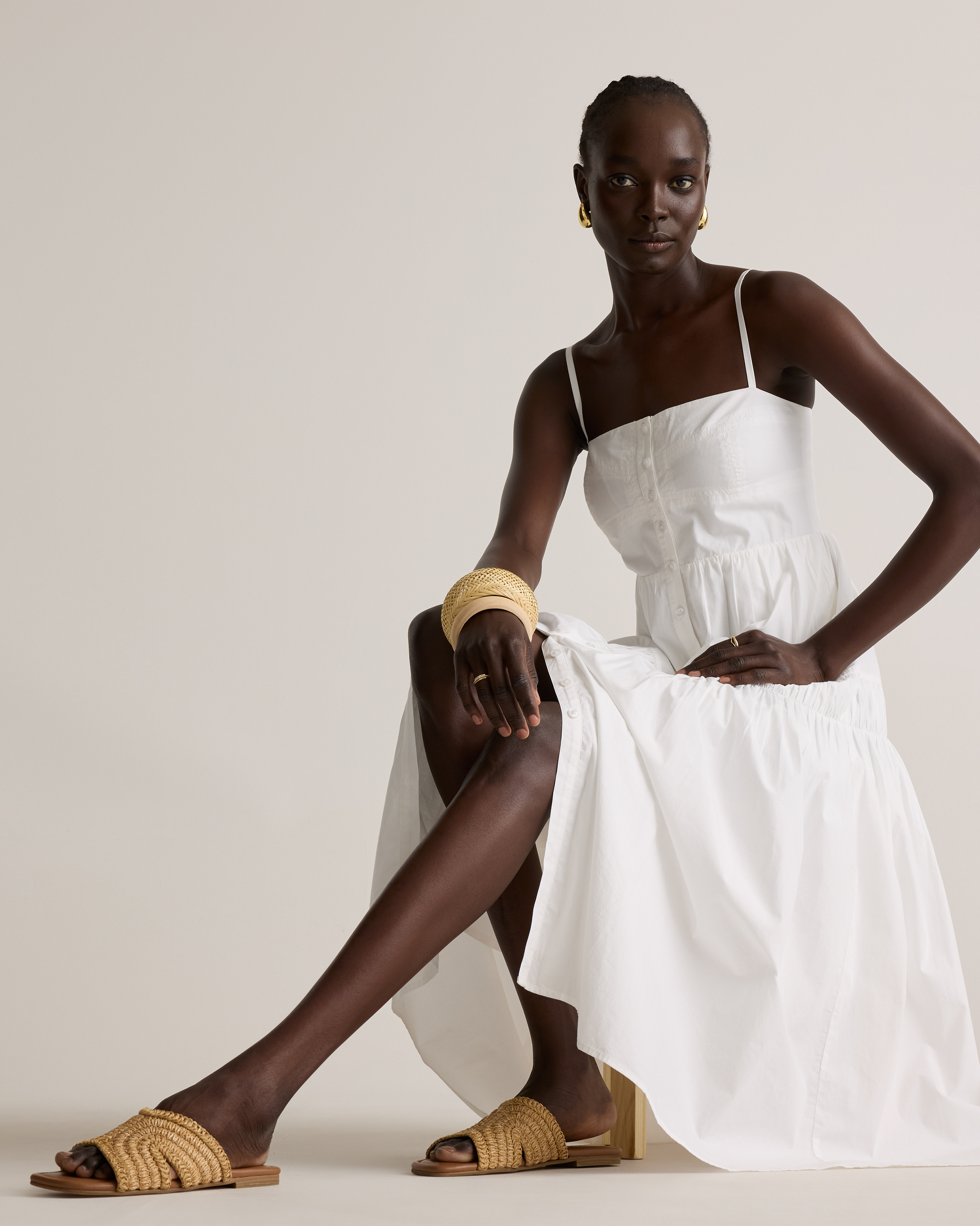 100% Organic Cotton Spaghetti Strap Maxi Dress