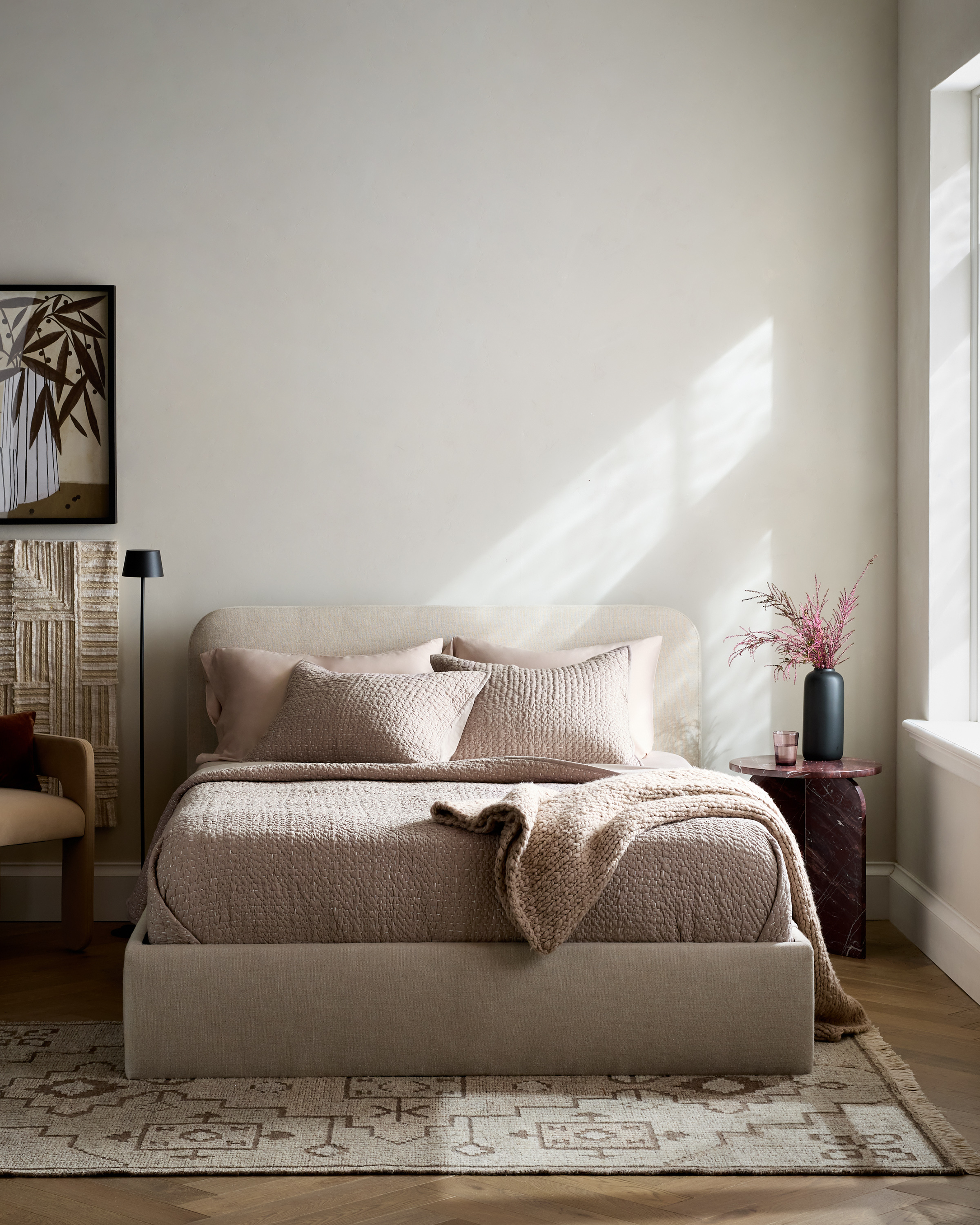 Stone Organic Cotton Hand Stitched Quilt Set