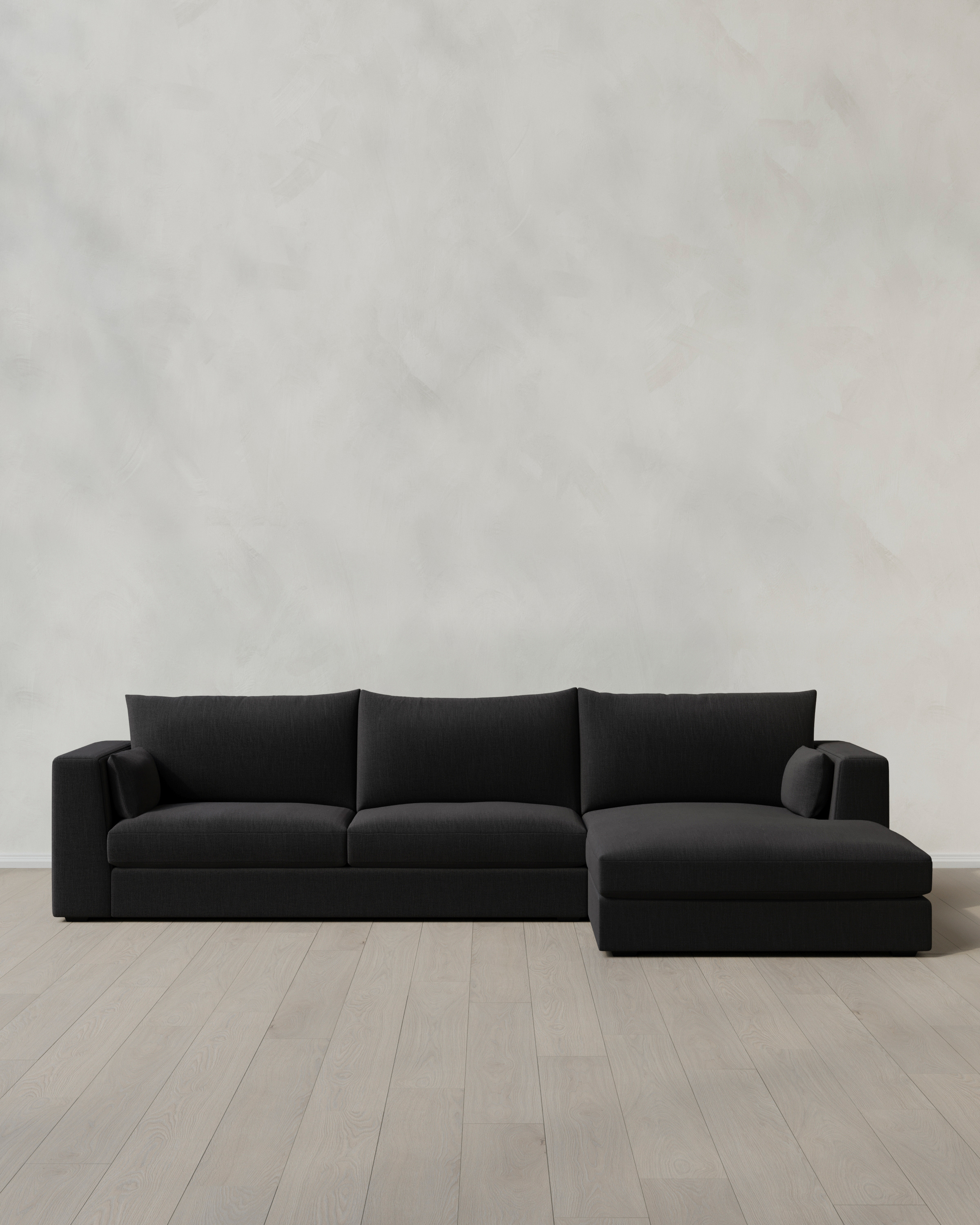 Onyx Oasis Chaise Sectional in Performance Linen