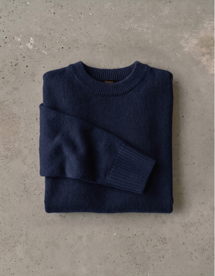 True Navy Mongolian Cashmere Oversized Crewneck Sweater