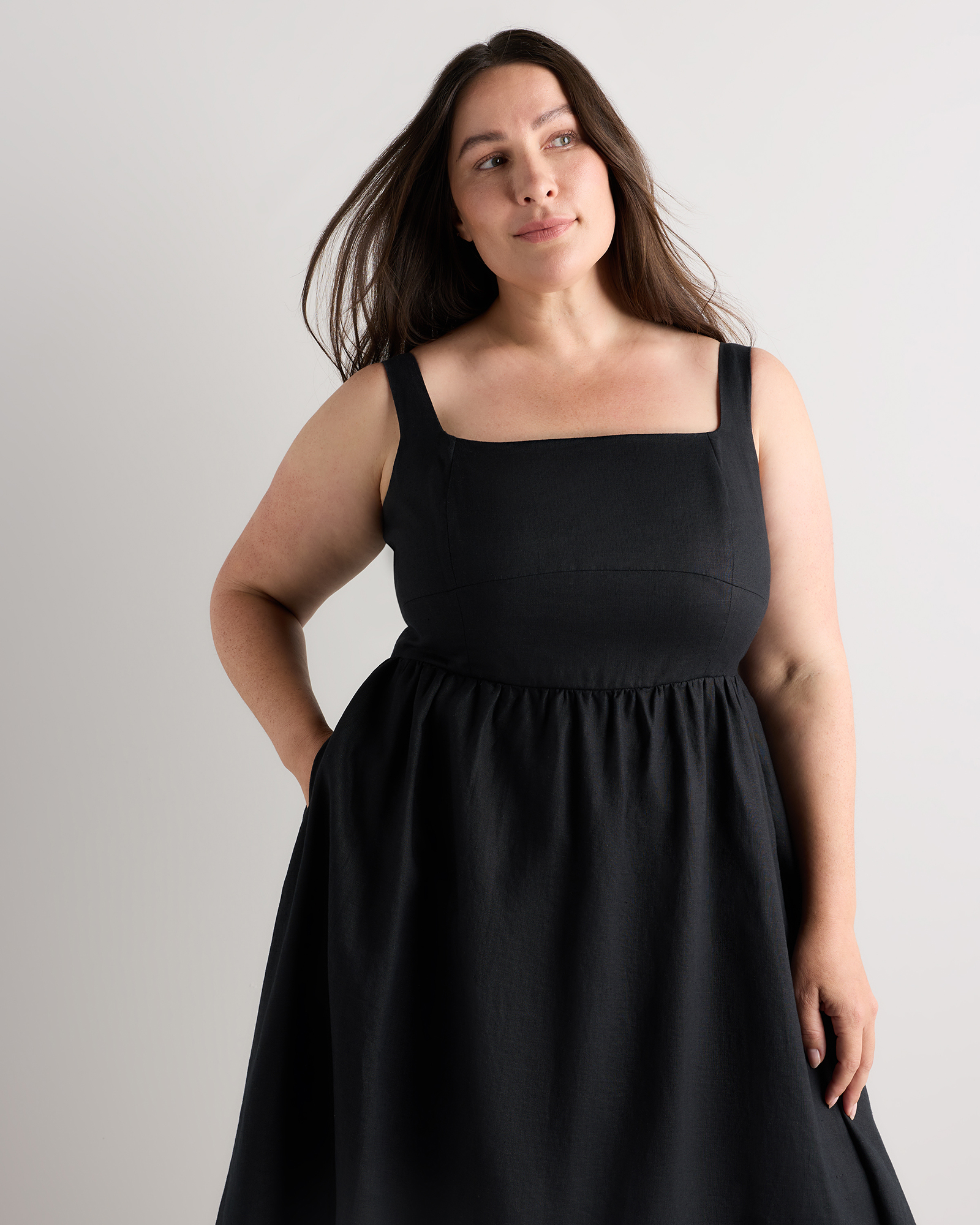 fit and flare black dress plus size Plus Size Serafina Flare Dress