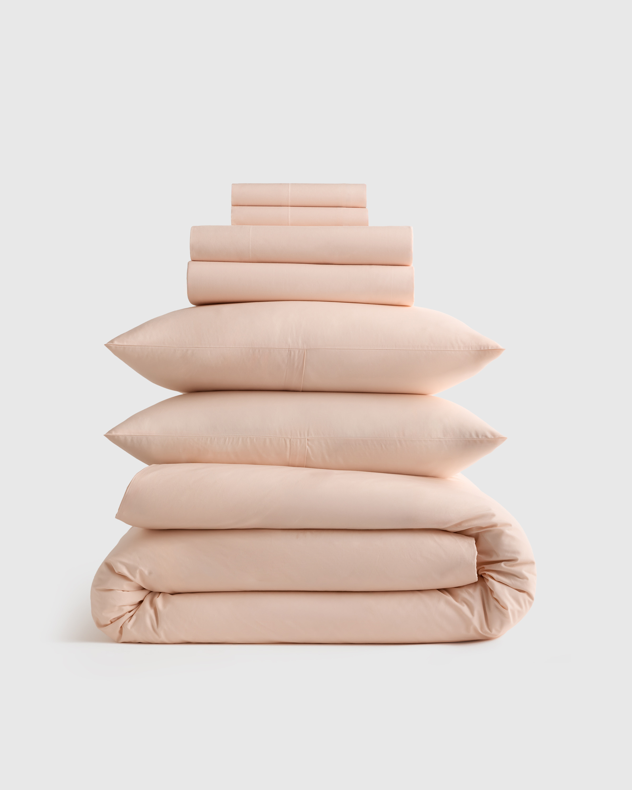 Soft Pink Organic Crisp Percale Deluxe Bedding Bundle