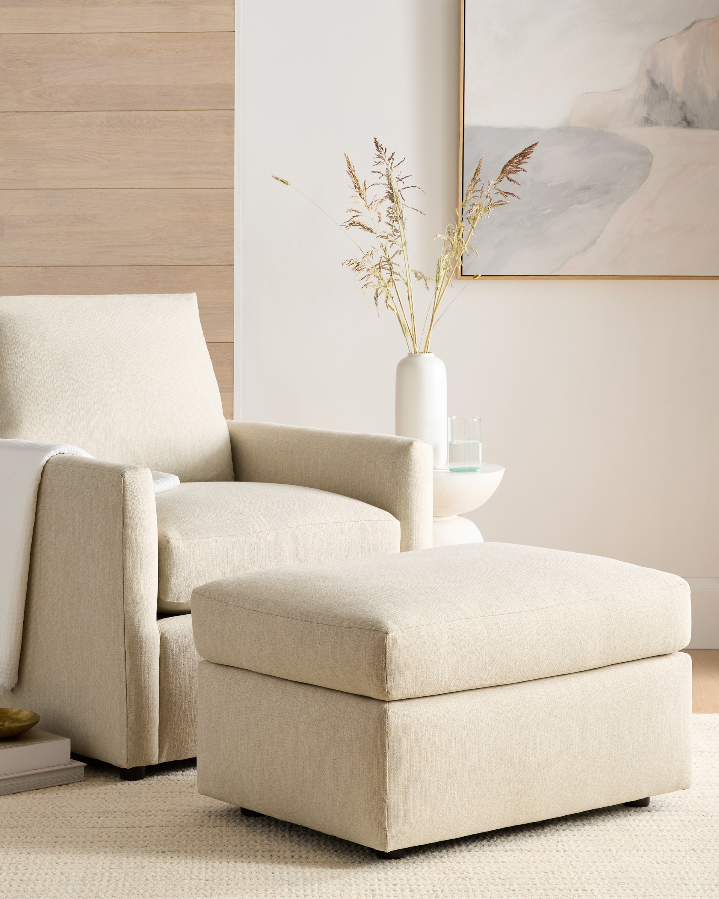 Brennan Performance Basketweave Ottoman - thumbnail 2