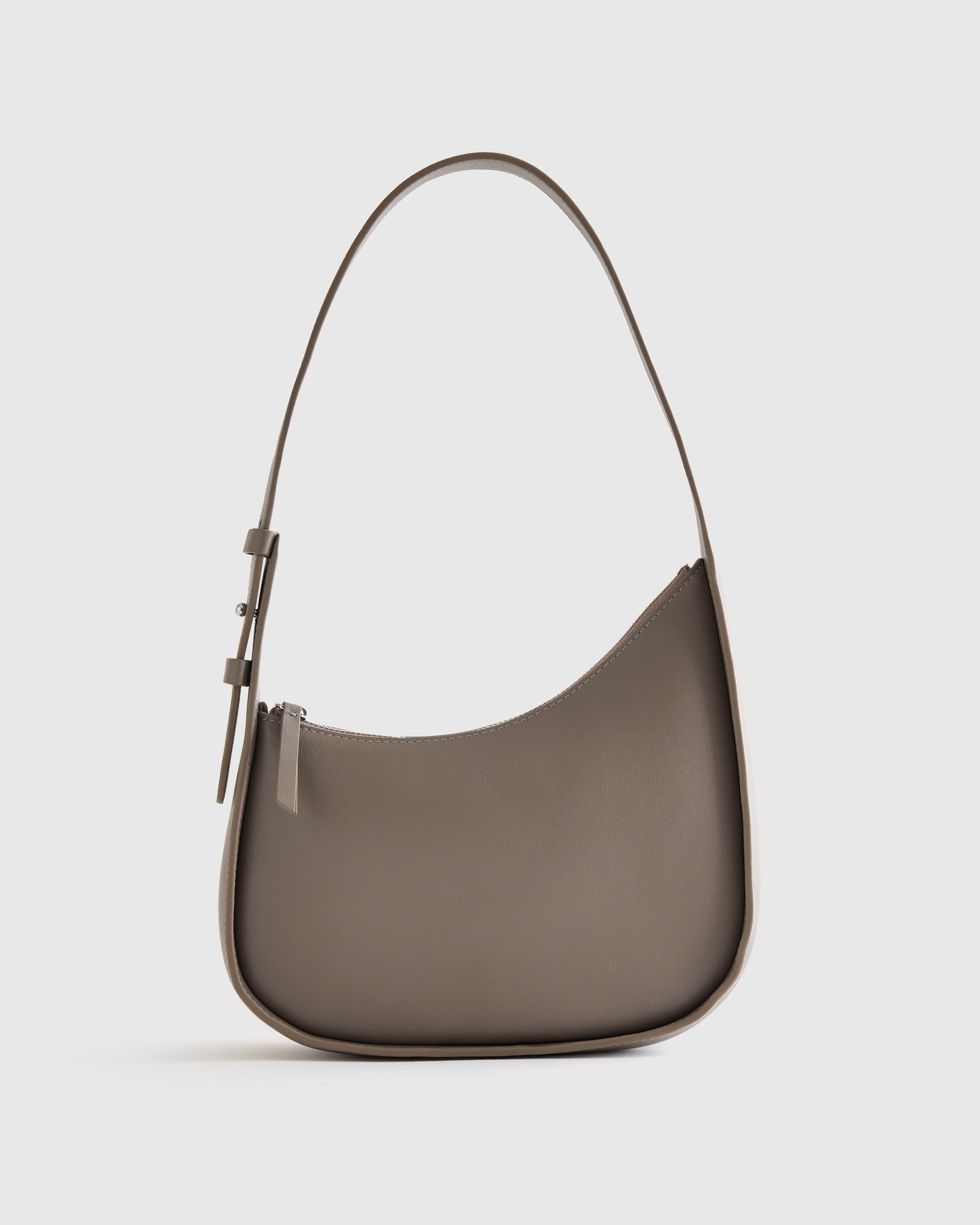 Mink Italian Leather Asymmetrical Mini Shoulder Bag