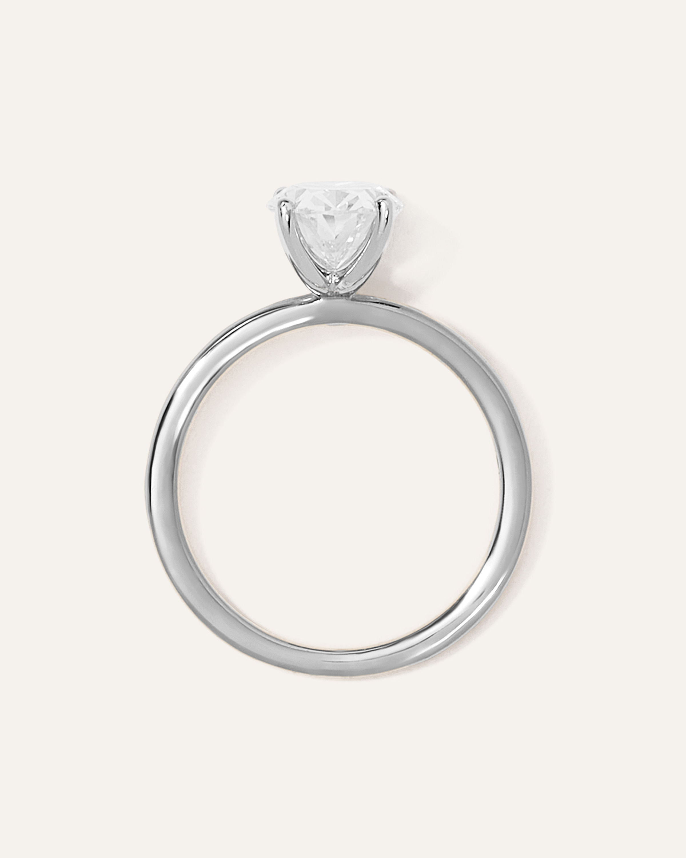 Lab Grown Diamond Round Petite Classic Engagement Ring