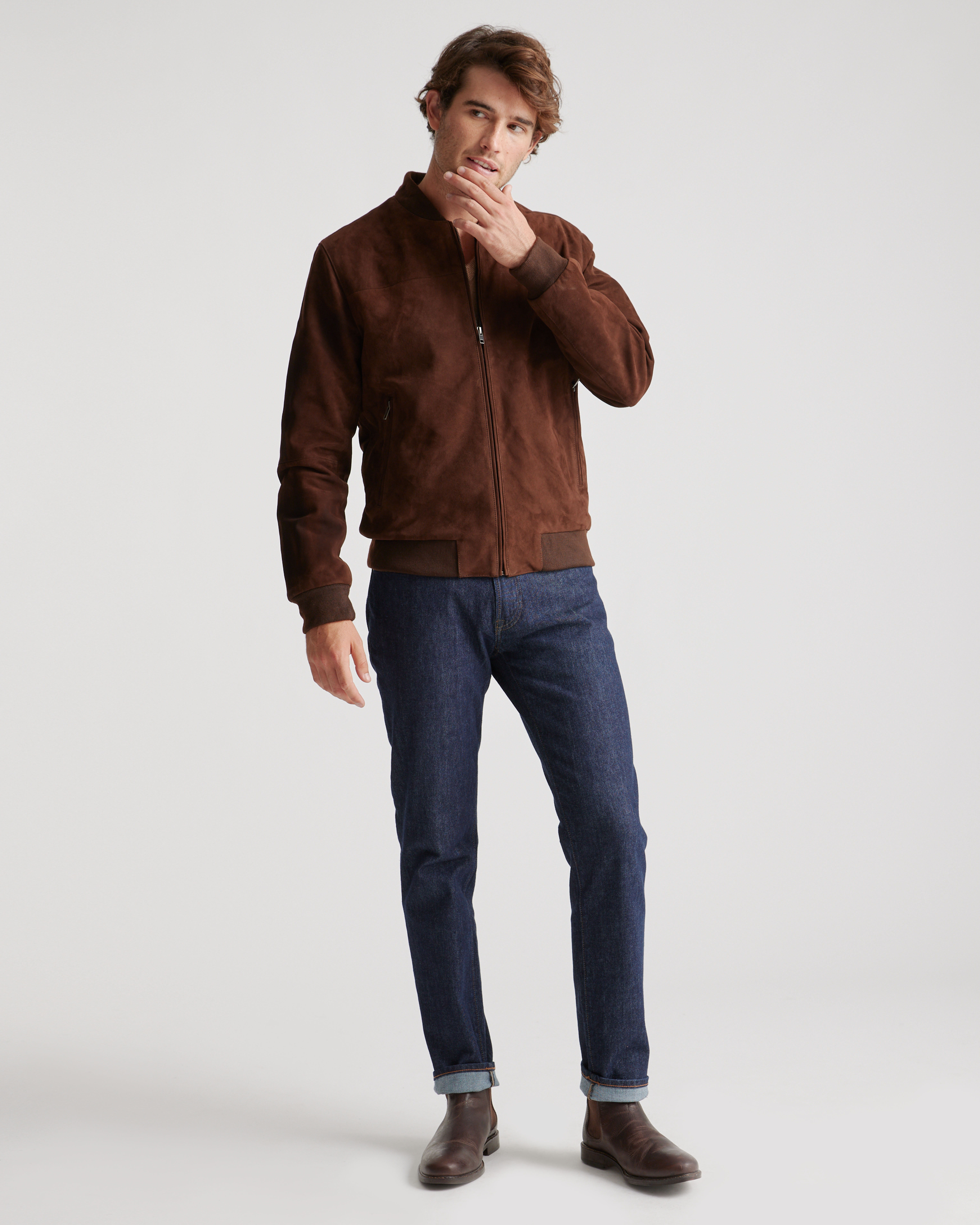 100% Suede Bomber Jacket