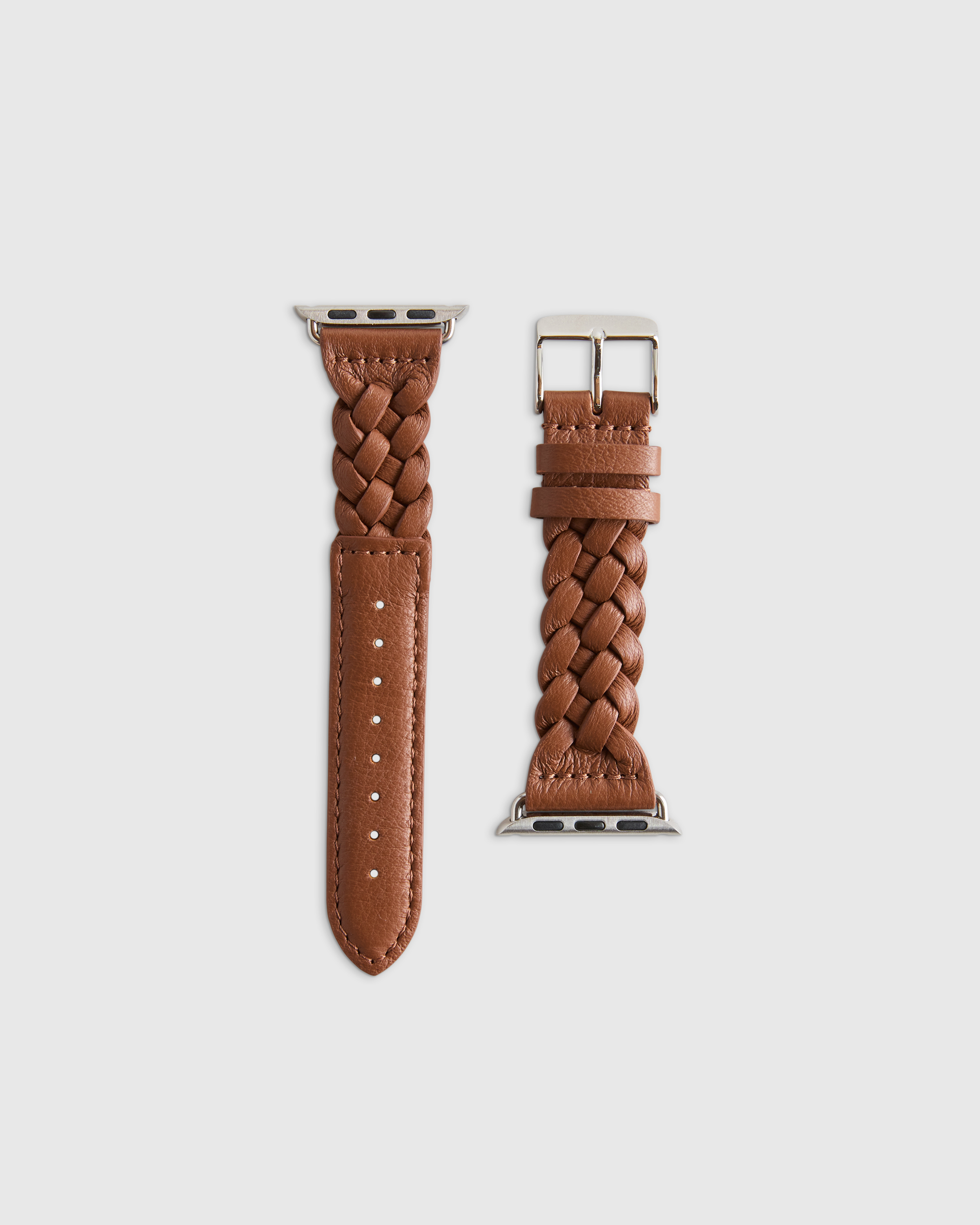 Dark Brown Braided Leather Smartwatch Band