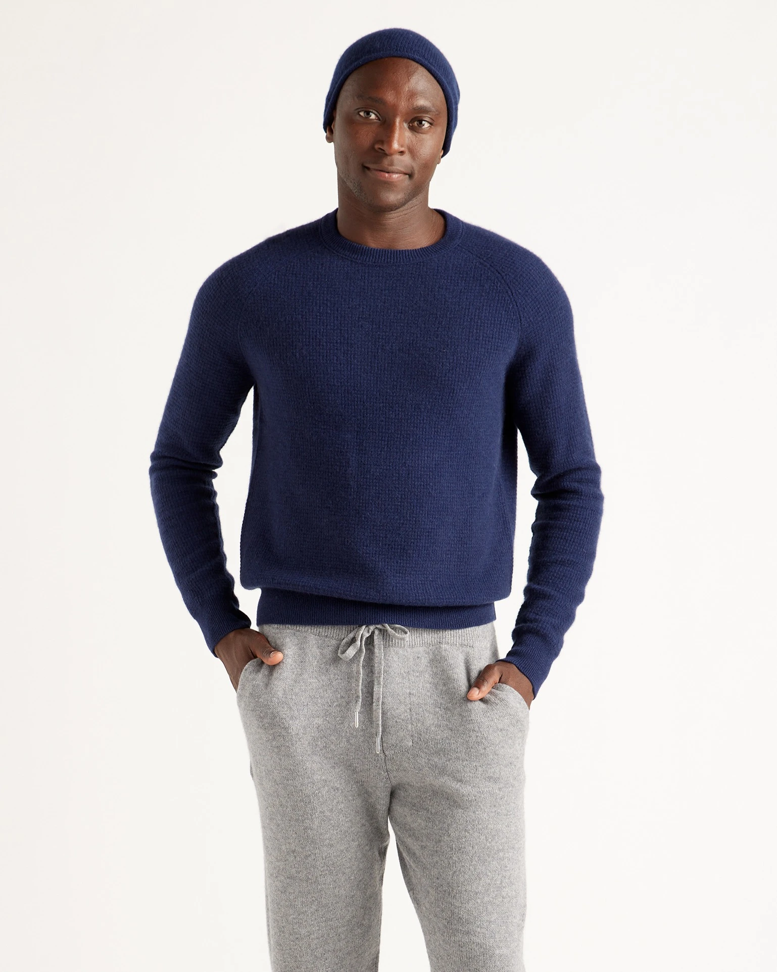 Lightweight Mongolian Cashmere Waffle Sweatshirt
