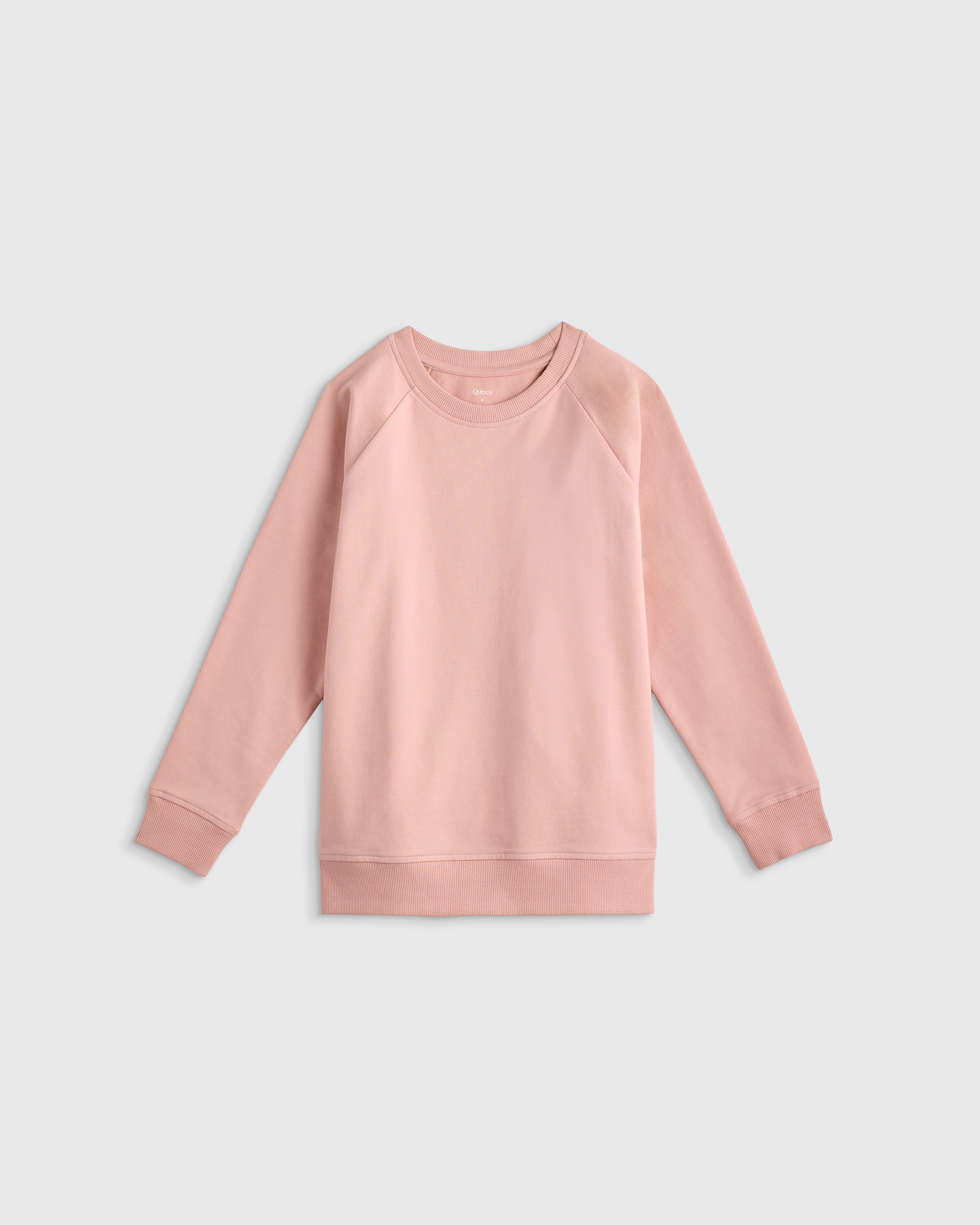 Pink Rose Organic Cotton French Terry Crew Neck Sweatshirt 
