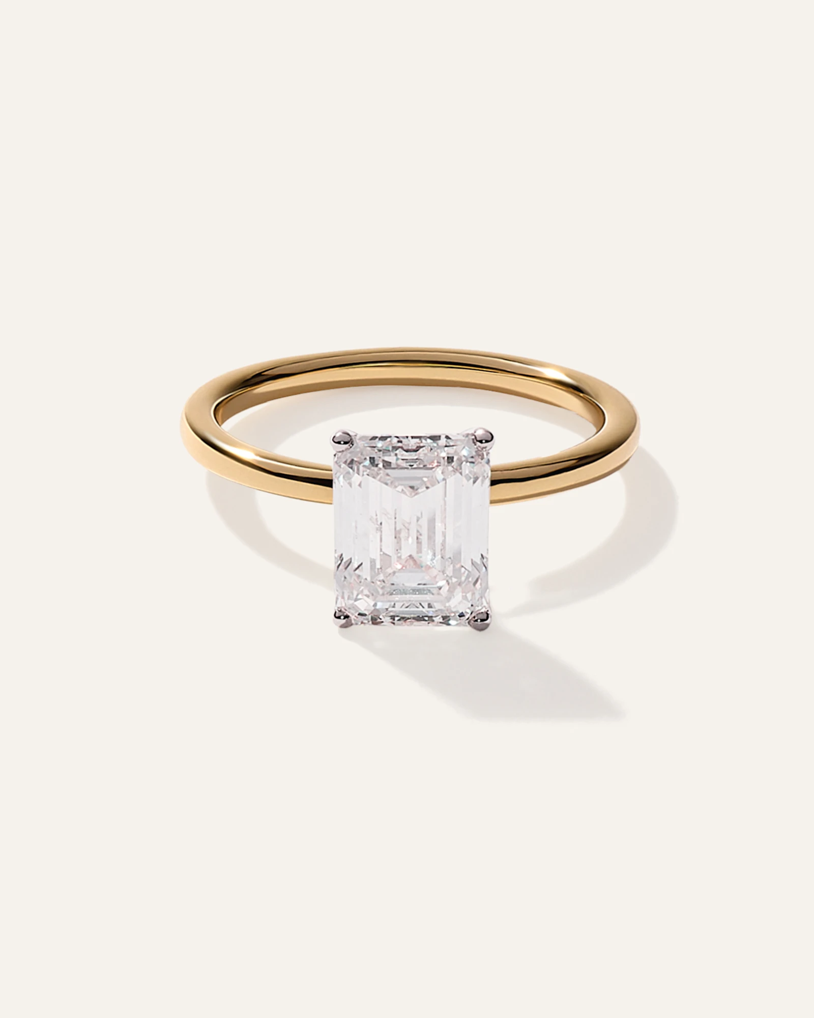 Lab Grown Diamond Emerald Comfort Fit Engagement Ring