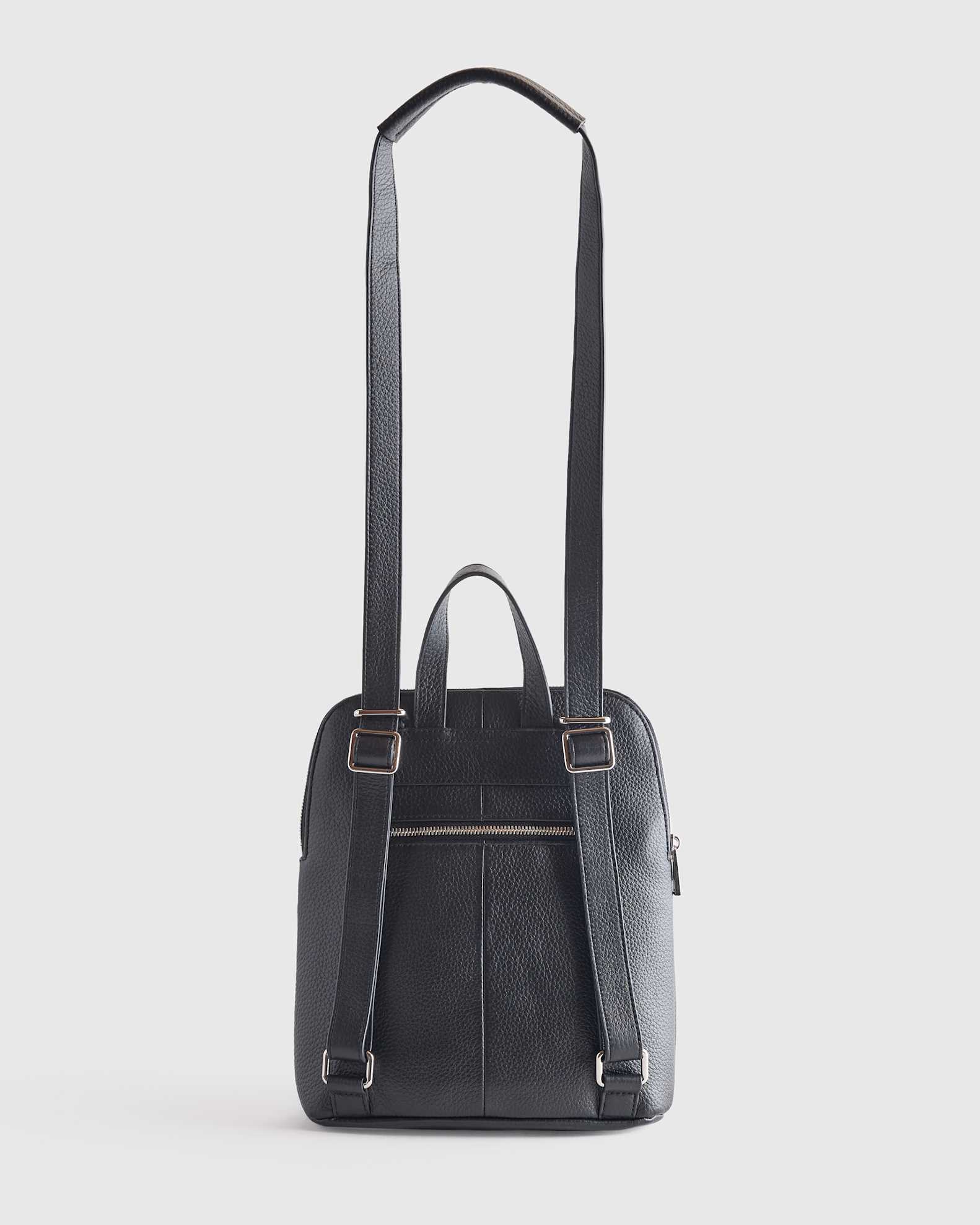Women's Italian Leather Mini Convertible Backpack in Black by Quince Women's Italian Leather Mini Convertible Backpack in Black by Quince
