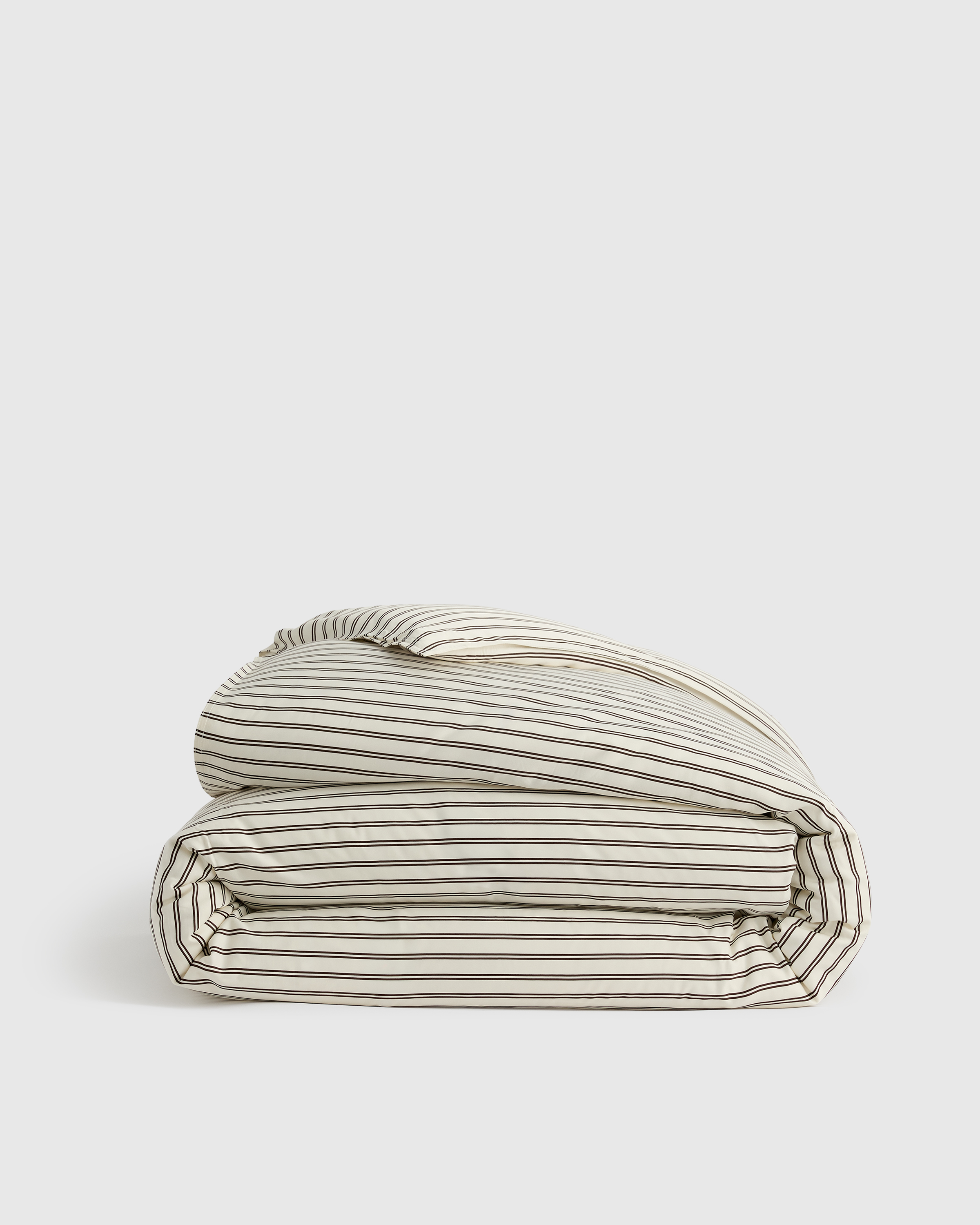 Double Stripe Espresso Bamboo Duvet Cover