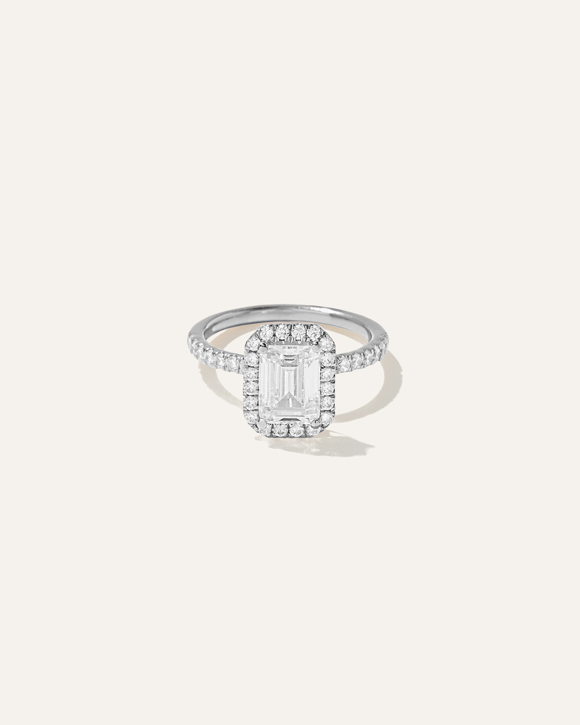 Quince Women's Lab Grown Diamond Emerald Halo Pave Engagement Ring In Platinum