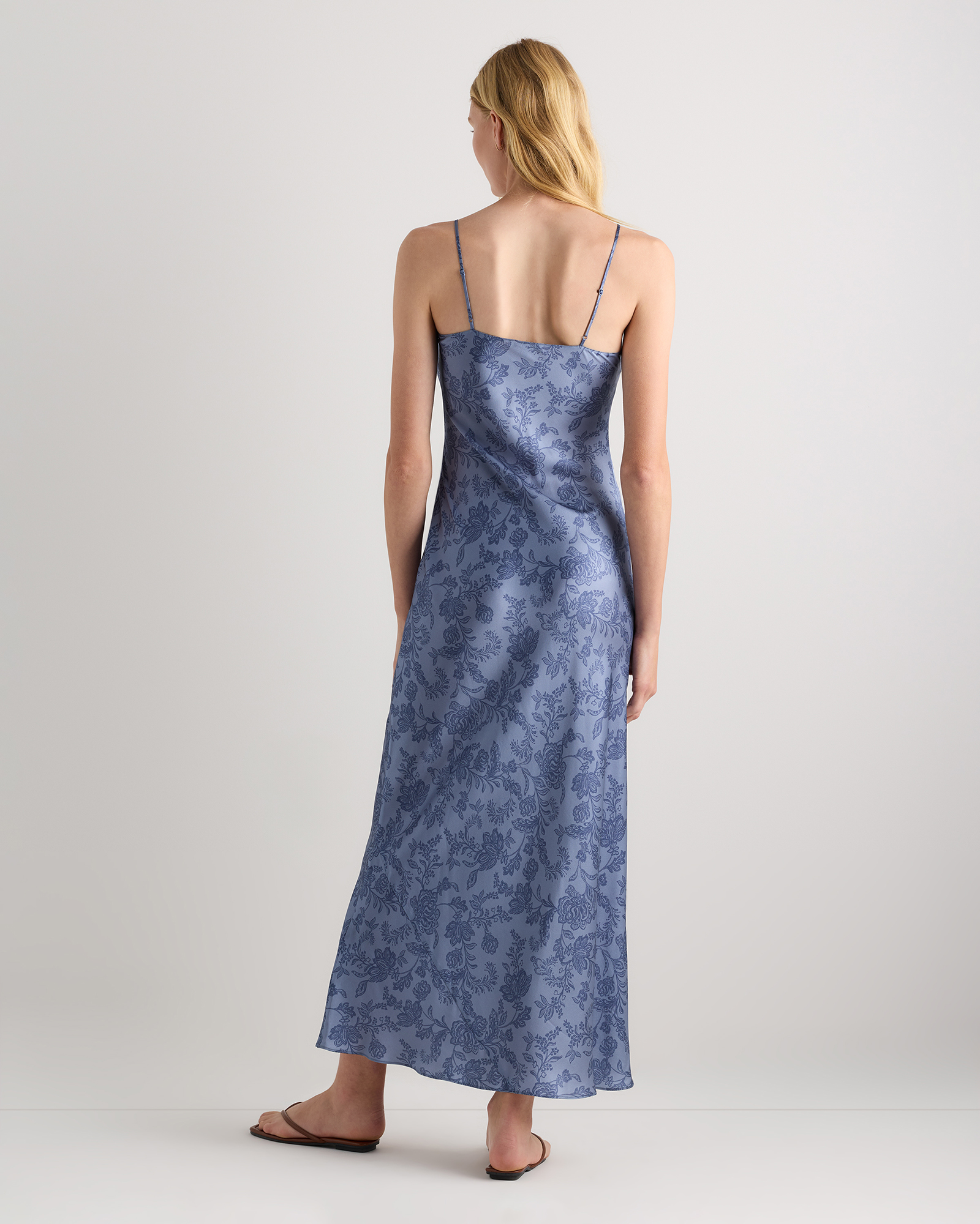 blue slip dress maxi Marianne High Slit Satin Maxi Dress • Shop American Threads Women's Trendy Online Boutique Cobalt Blue / L / No returns/exchanges main image 0