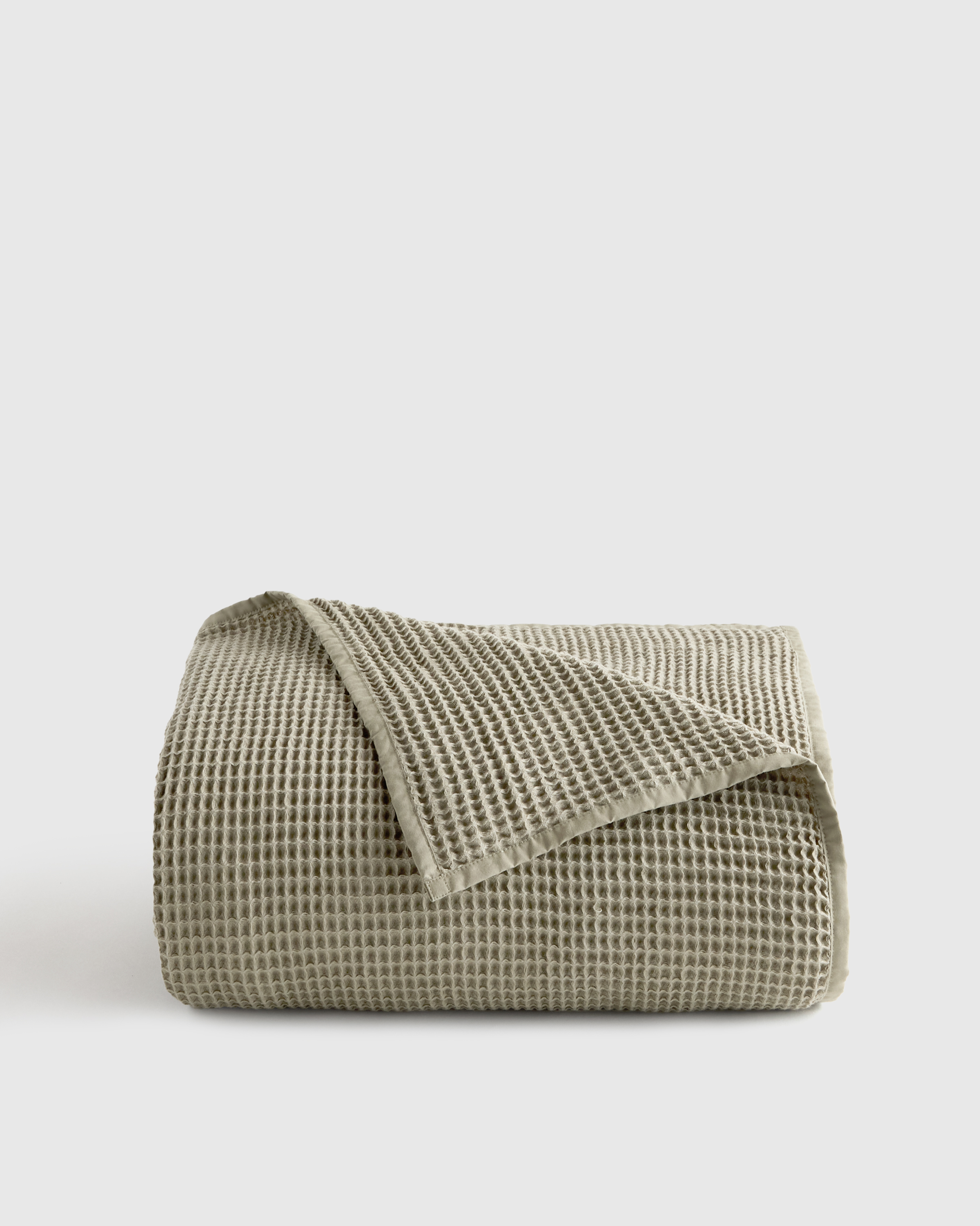 Dried Sage Organic Waffle Bed Blanket