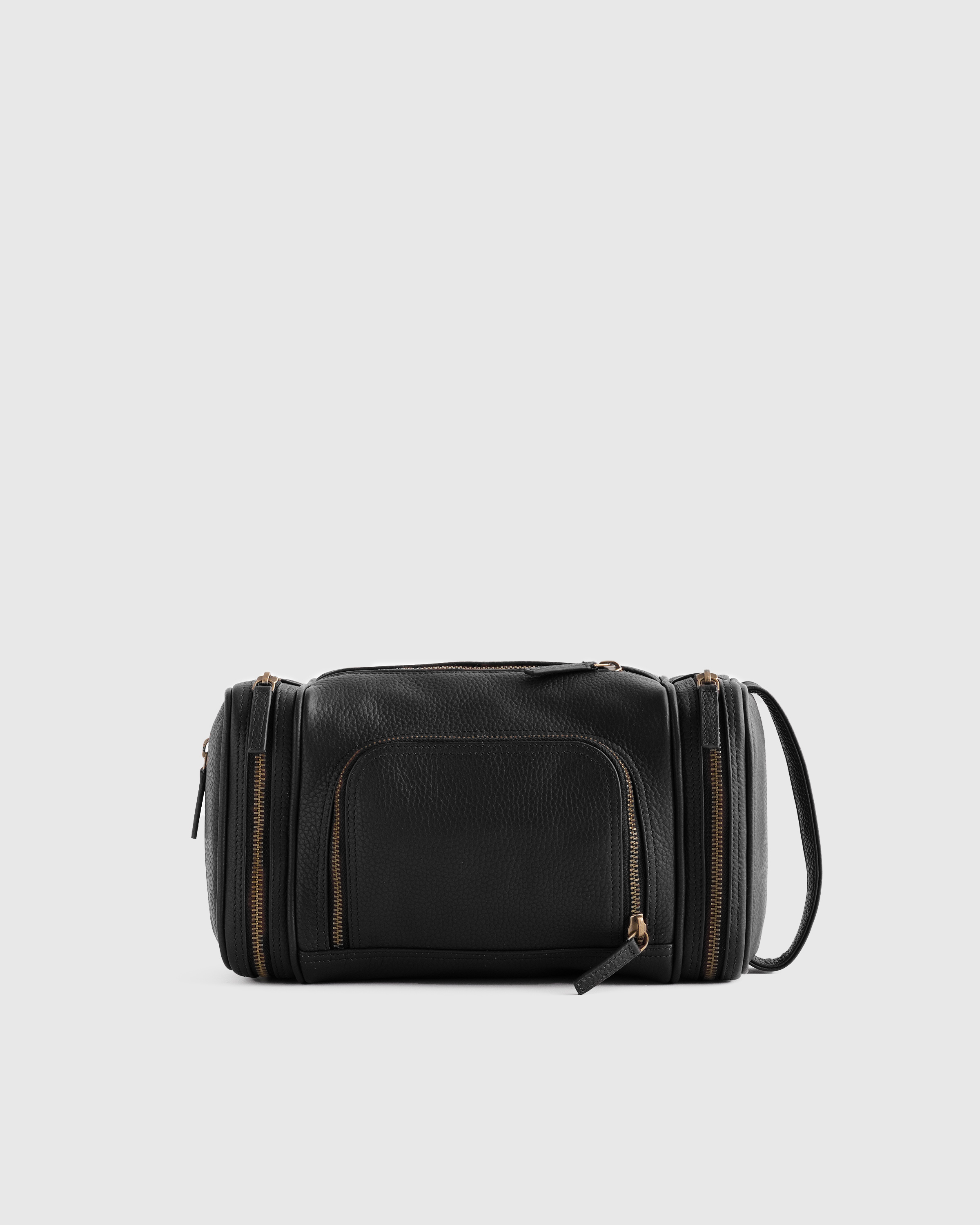 Black Nappa Leather Toiletry Bag