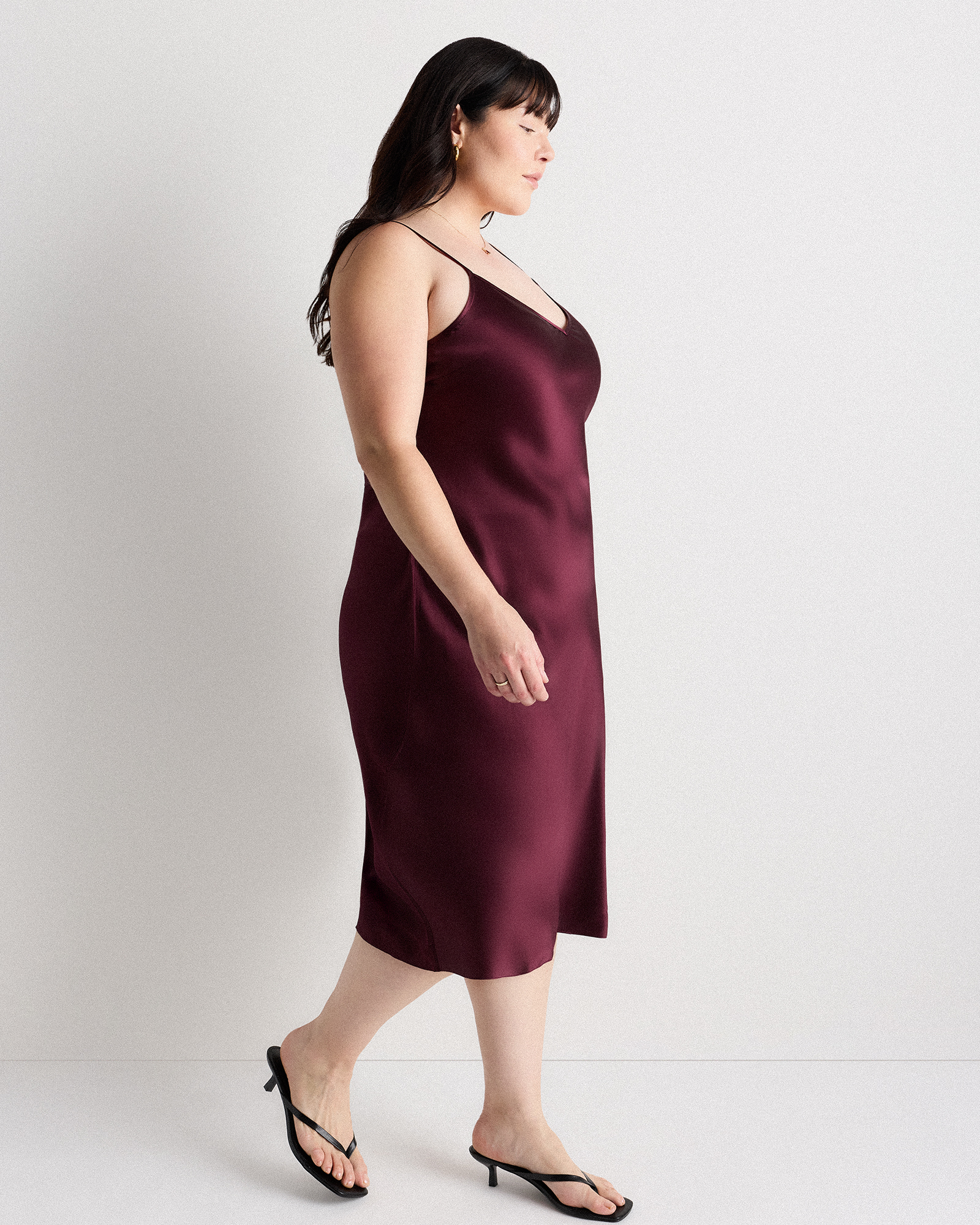 wine satin slip dress Valentina Wine Cowl Neck Mulberry Silk Dress  SILKROSE