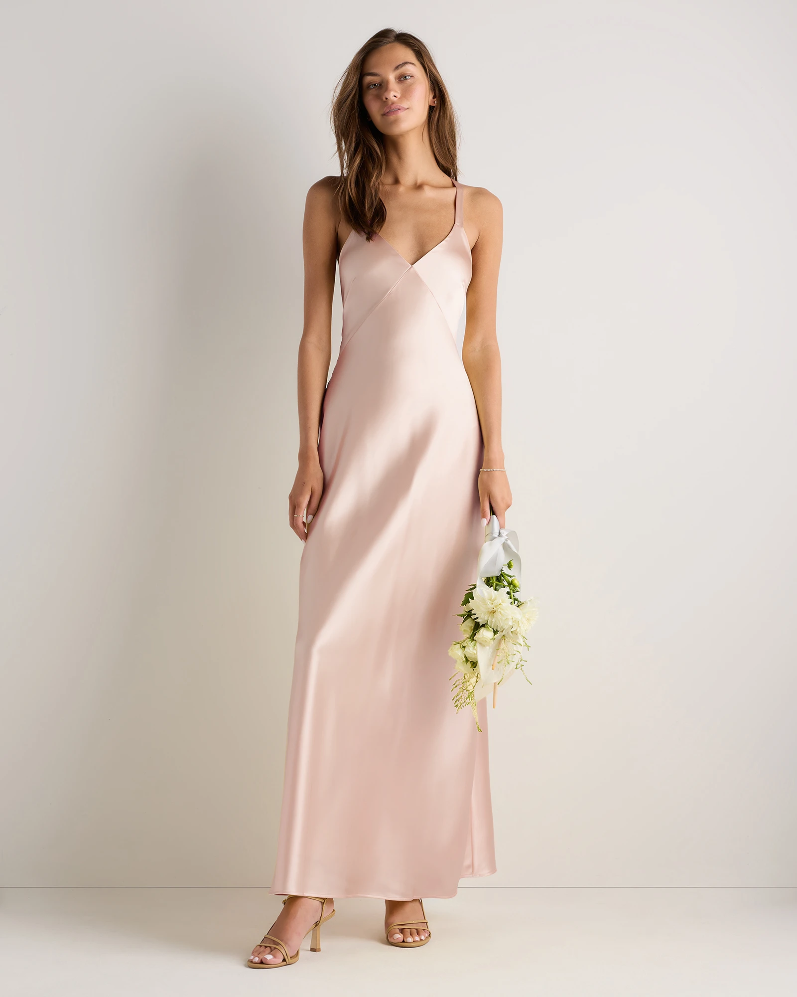 pink silk slip dress Hot Satin Cowl Neck Sleeveless Mini 66 cm (24 Pink Satin Scoop-Neck Maxi Slip