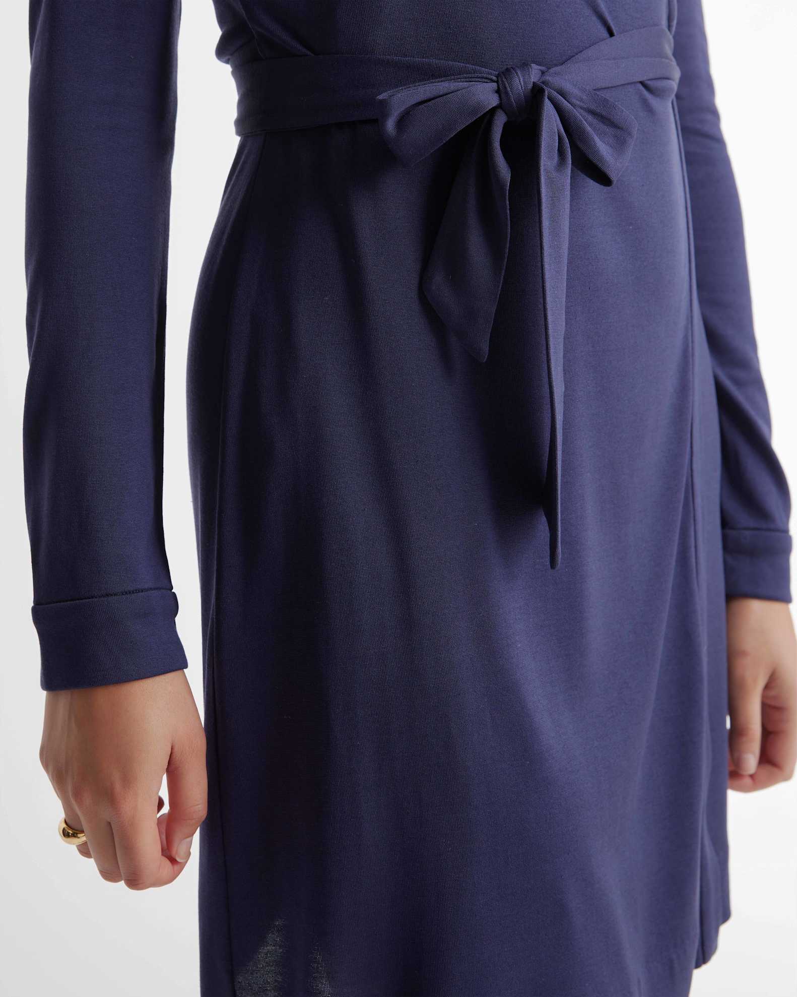 100% Silk Jersey Mini Wrap Dress in Navy 100% Silk Jersey Mini Wrap Dress in Navy