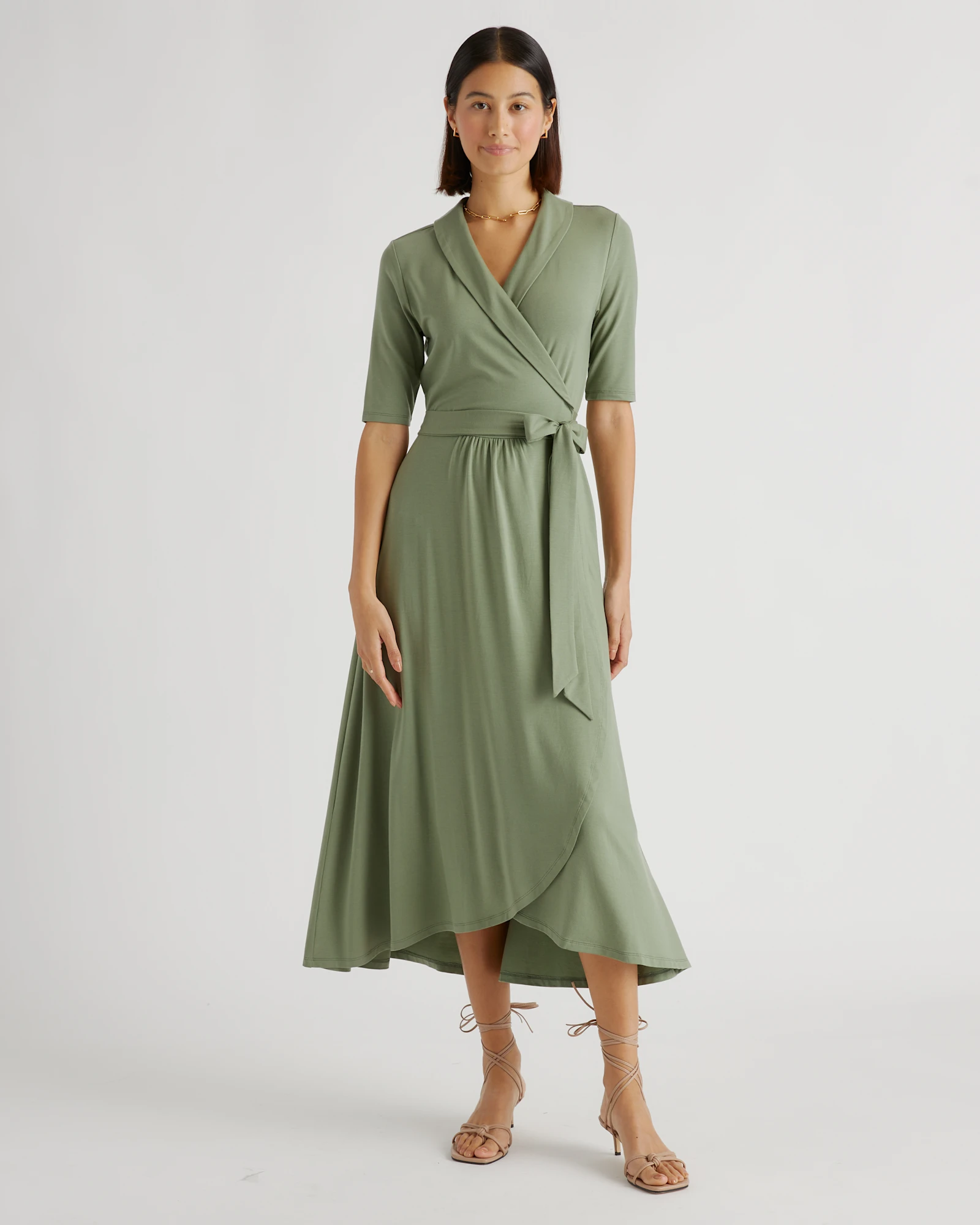 quince women's tencel jersey midi wrap dress reviews Tencel Jersey Midi Wrap Dress