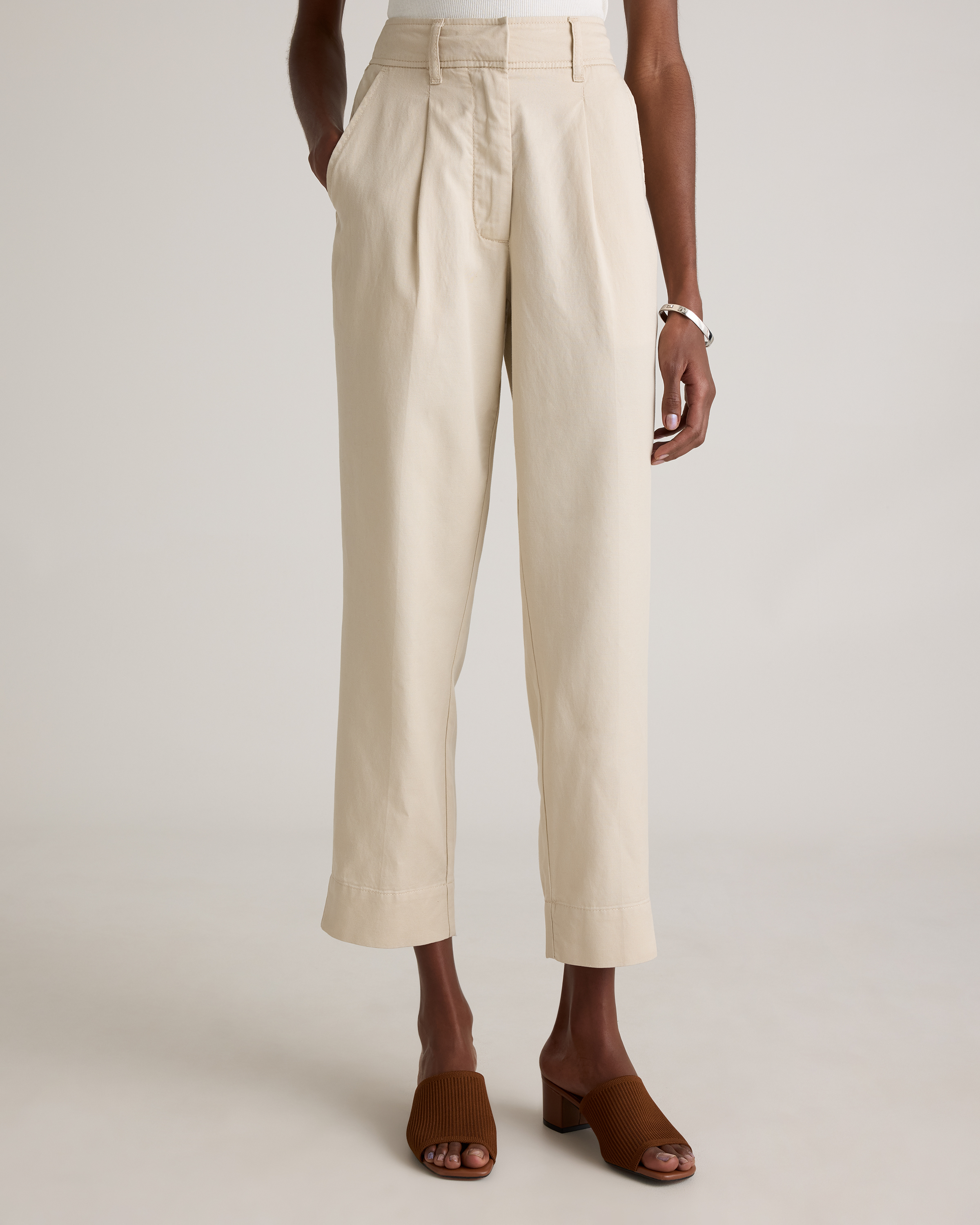 Drapey Twill Tapered Trouser