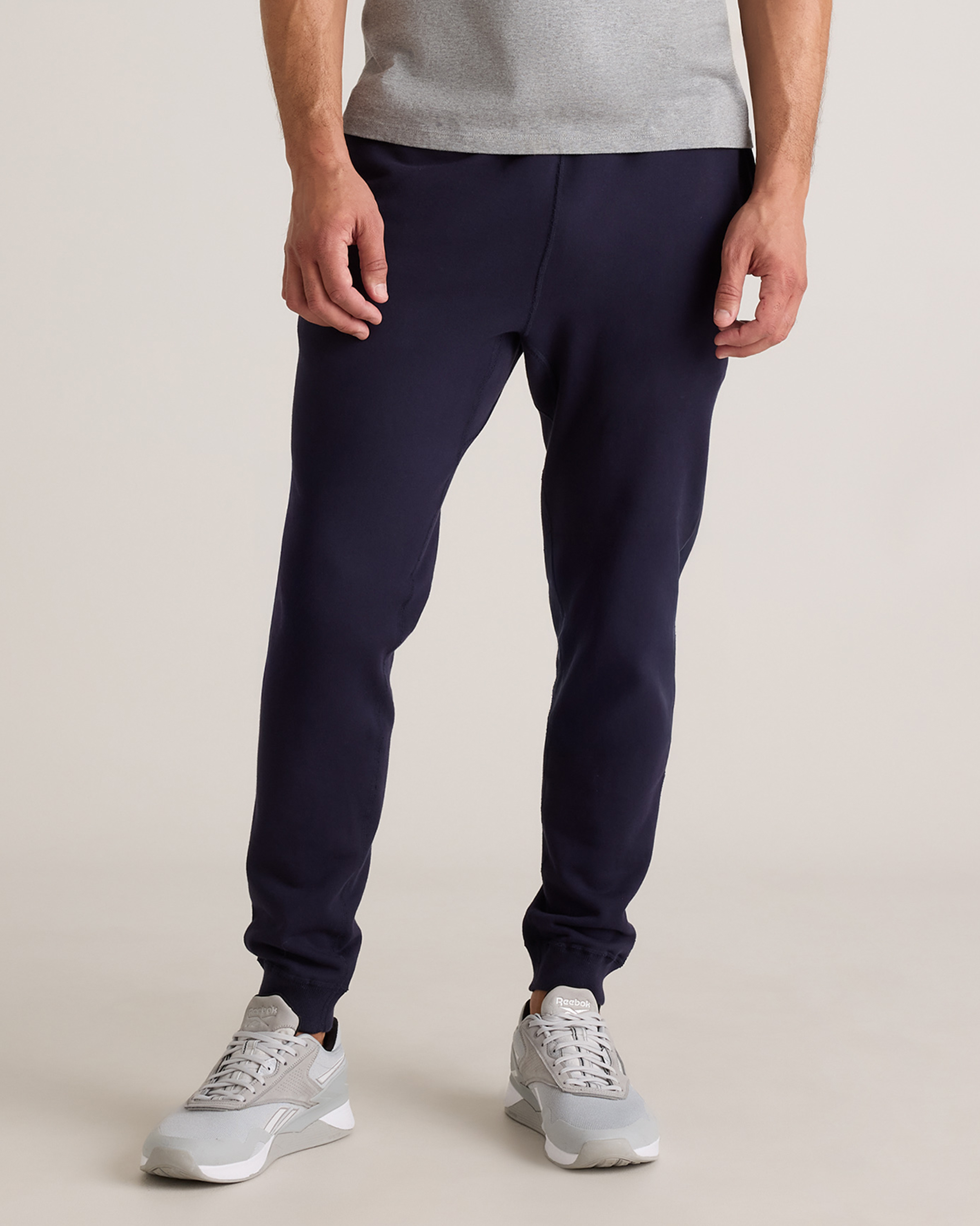 Deep Navy Organic Midweight French Terry Slim Joggers