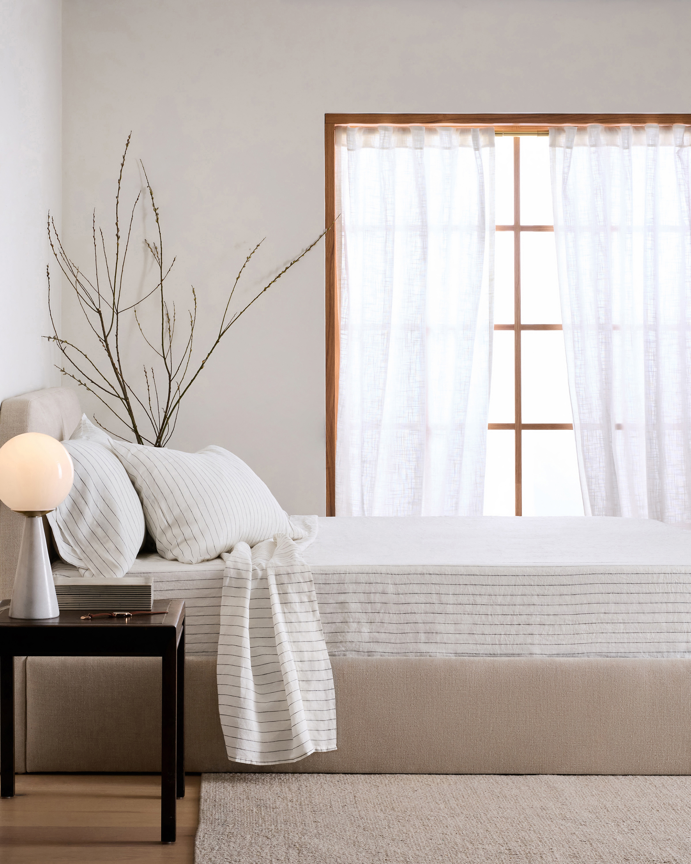 European Linen Stripe Pillowcases Set