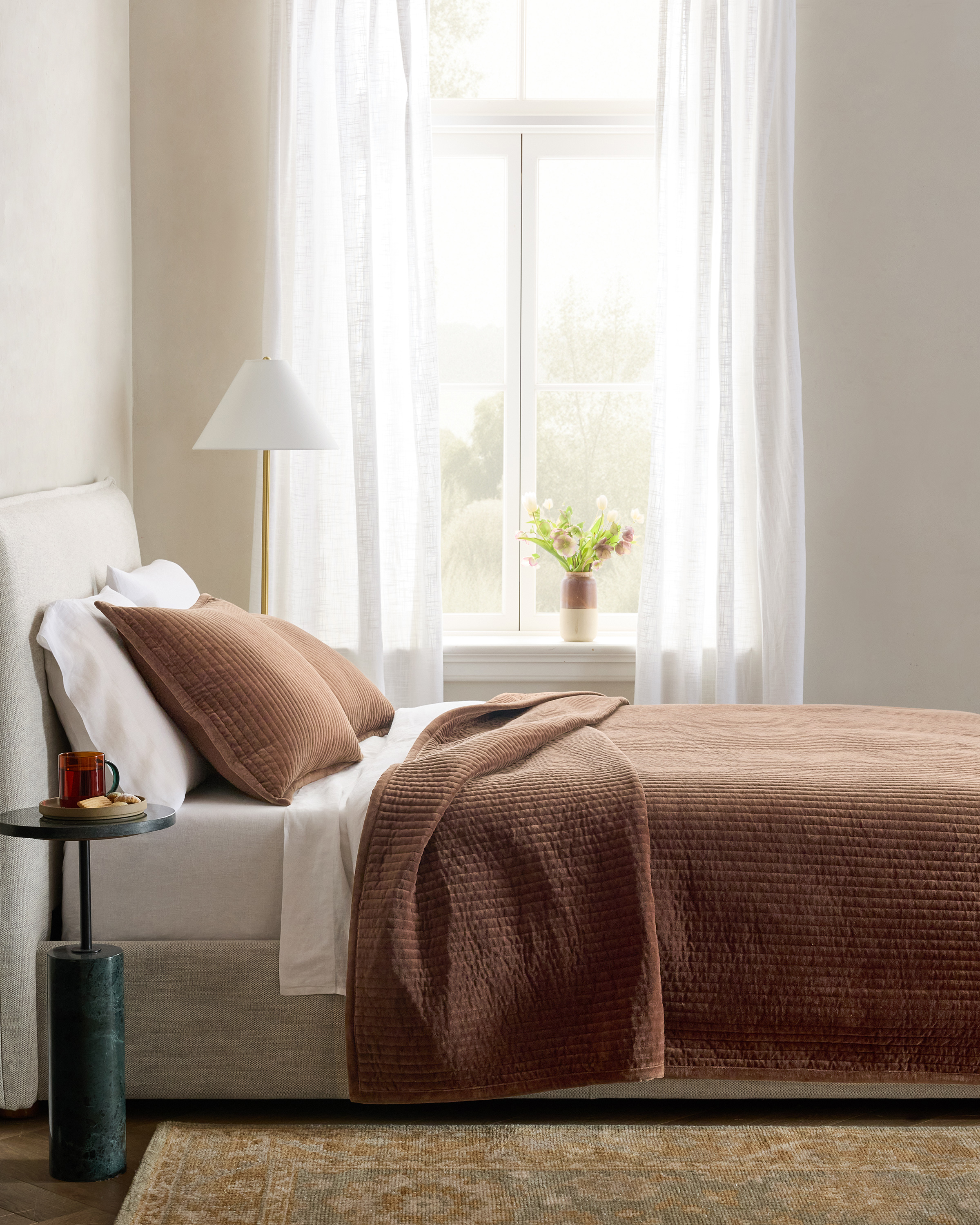 Chestnut Cotton Velvet Channel Quilt