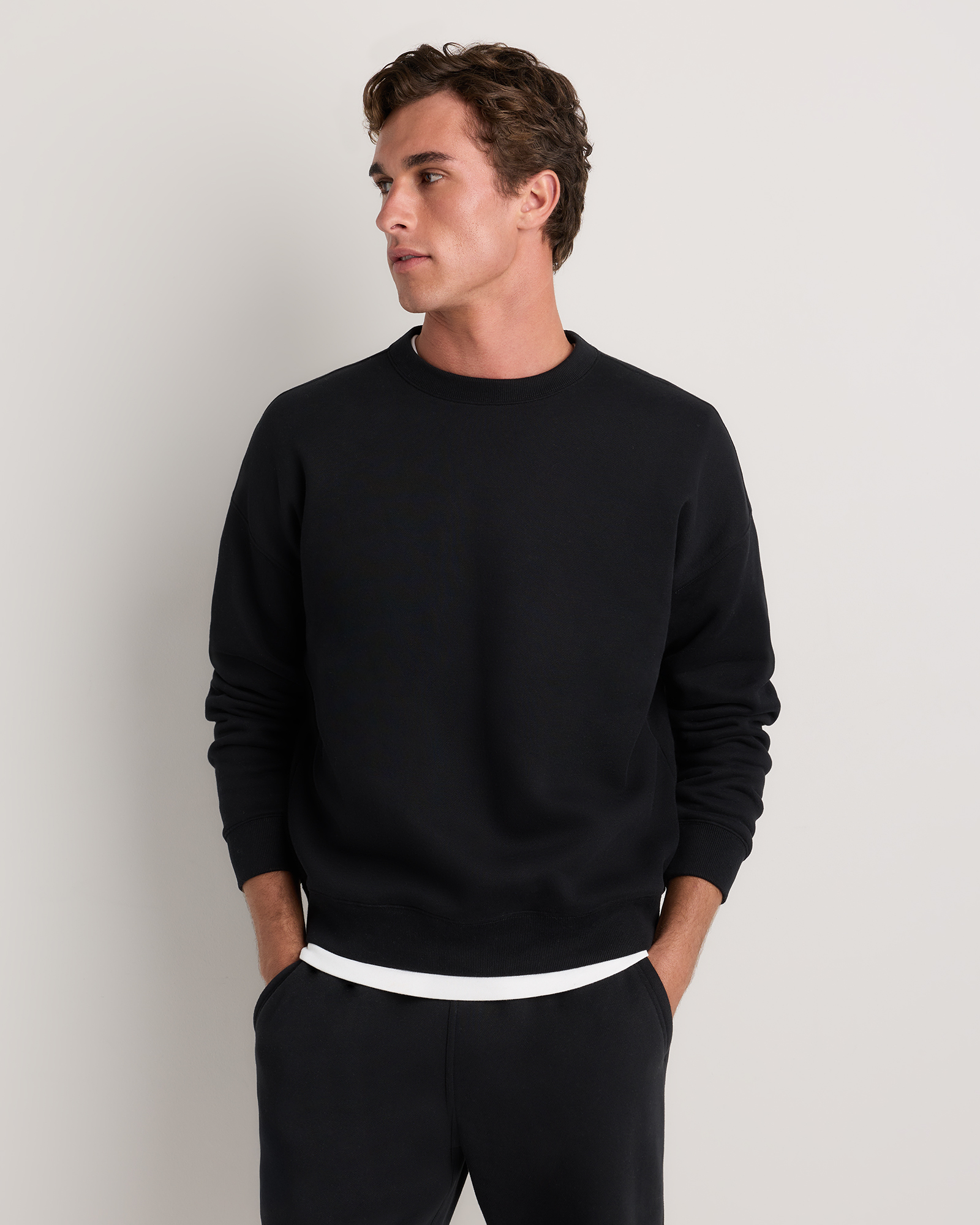 Black Everyday Fleece Crew