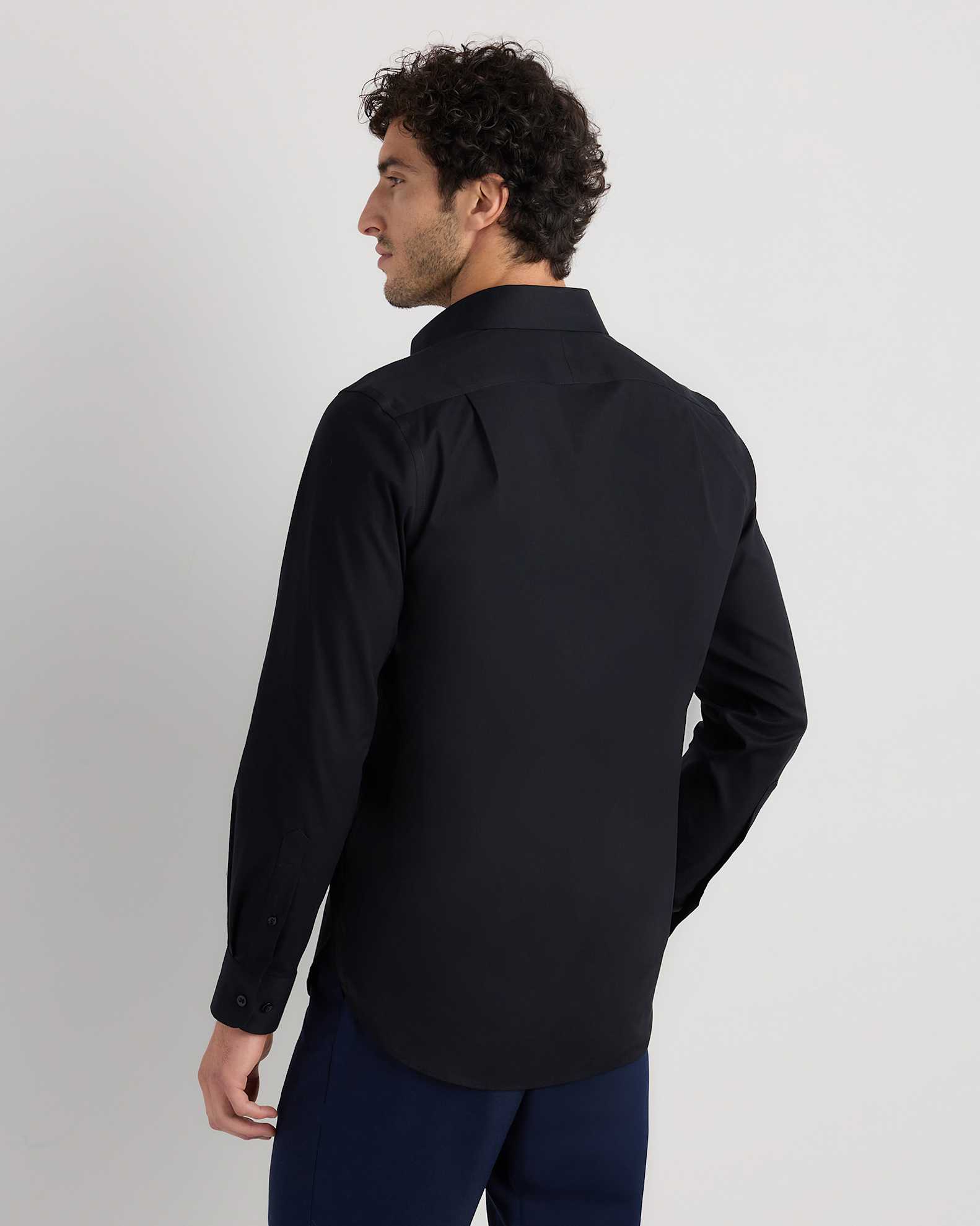 black cotton dress shirt goTIELESS Ultimate Dress Shirt (Black)
