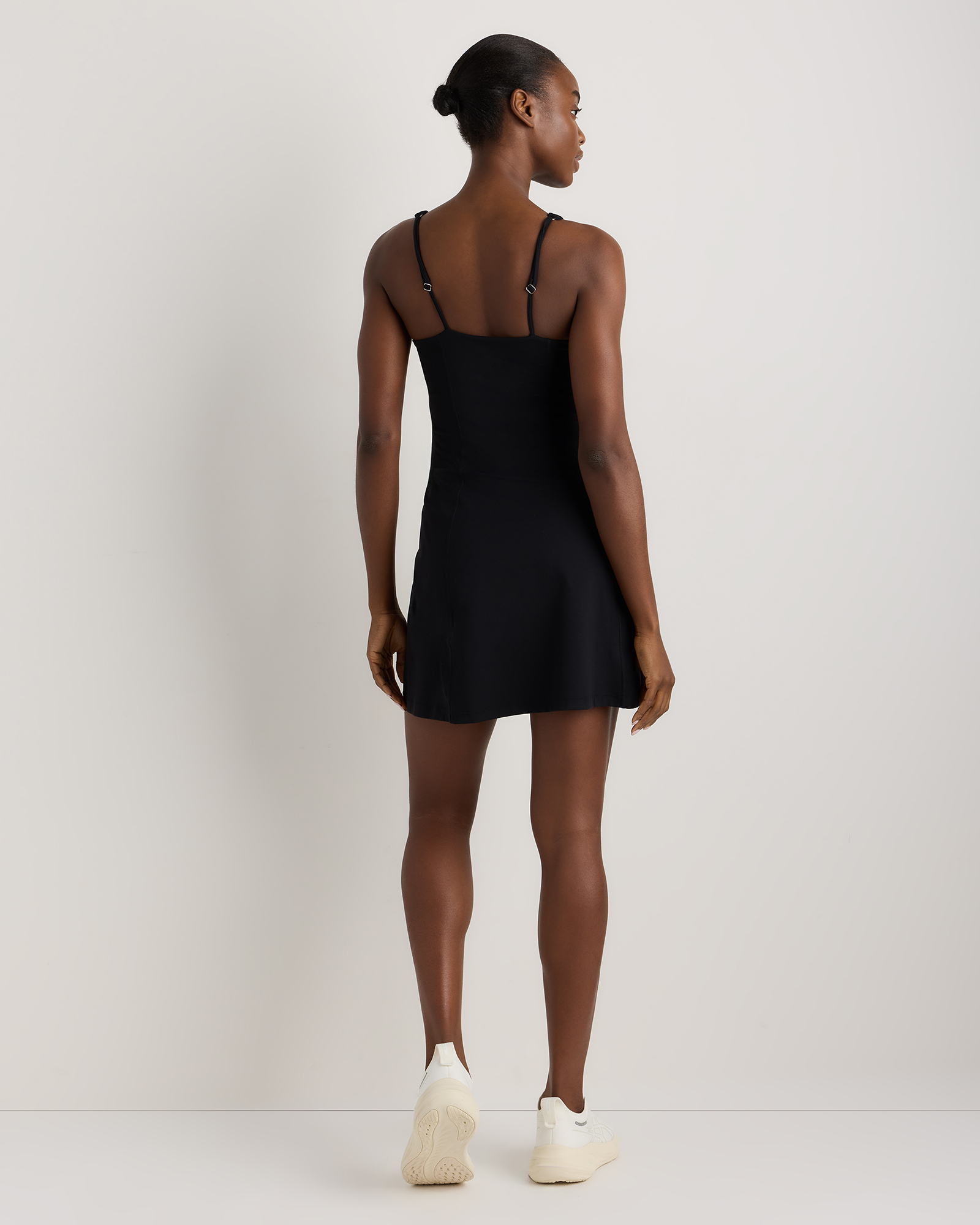 Women's Power-Up Square Neck Dress in Black, Size XL, Nylon by Quince