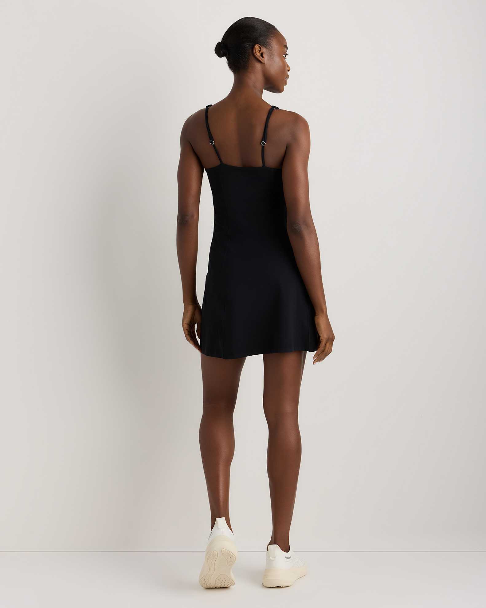 Women's Power-Up Square Neck Dress in Black, Size XL, Nylon by Quince Women's Power-Up Square Neck Dress in Black, Size XL, Nylon by Quince