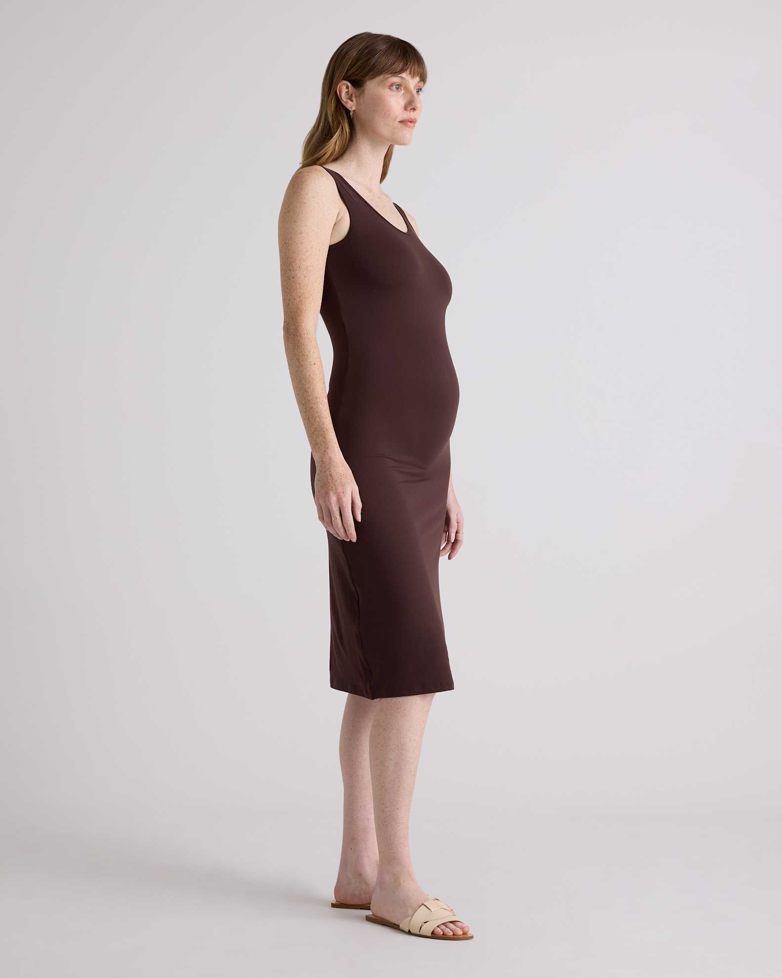 Recycled Knit Maternity Tank Midi Dress Recycled Knit Maternity Tank Midi Dress