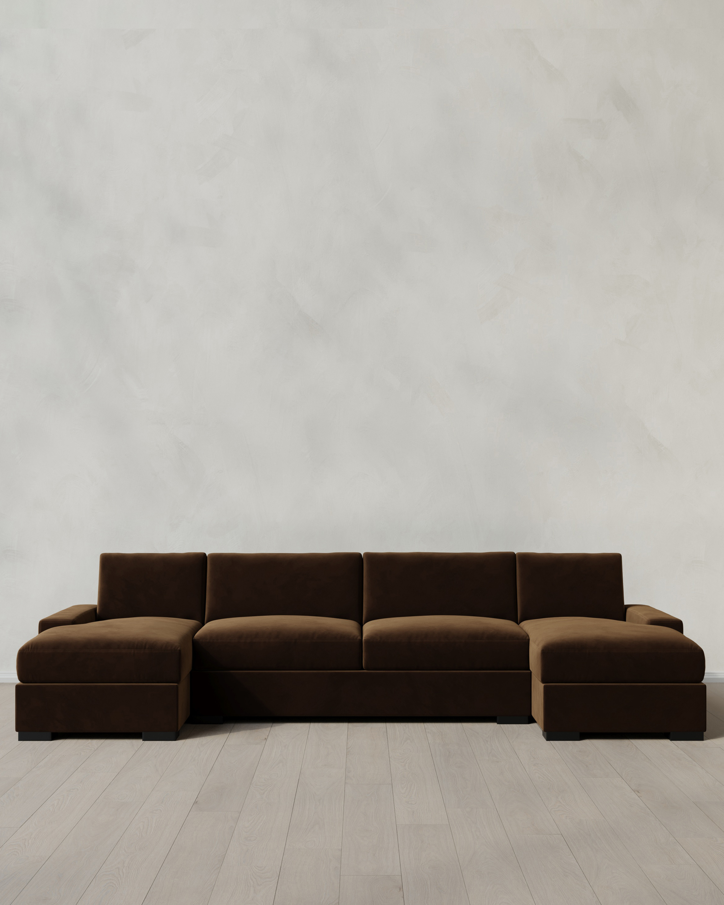 Varick 134 U Sectional Performance Velvet Java