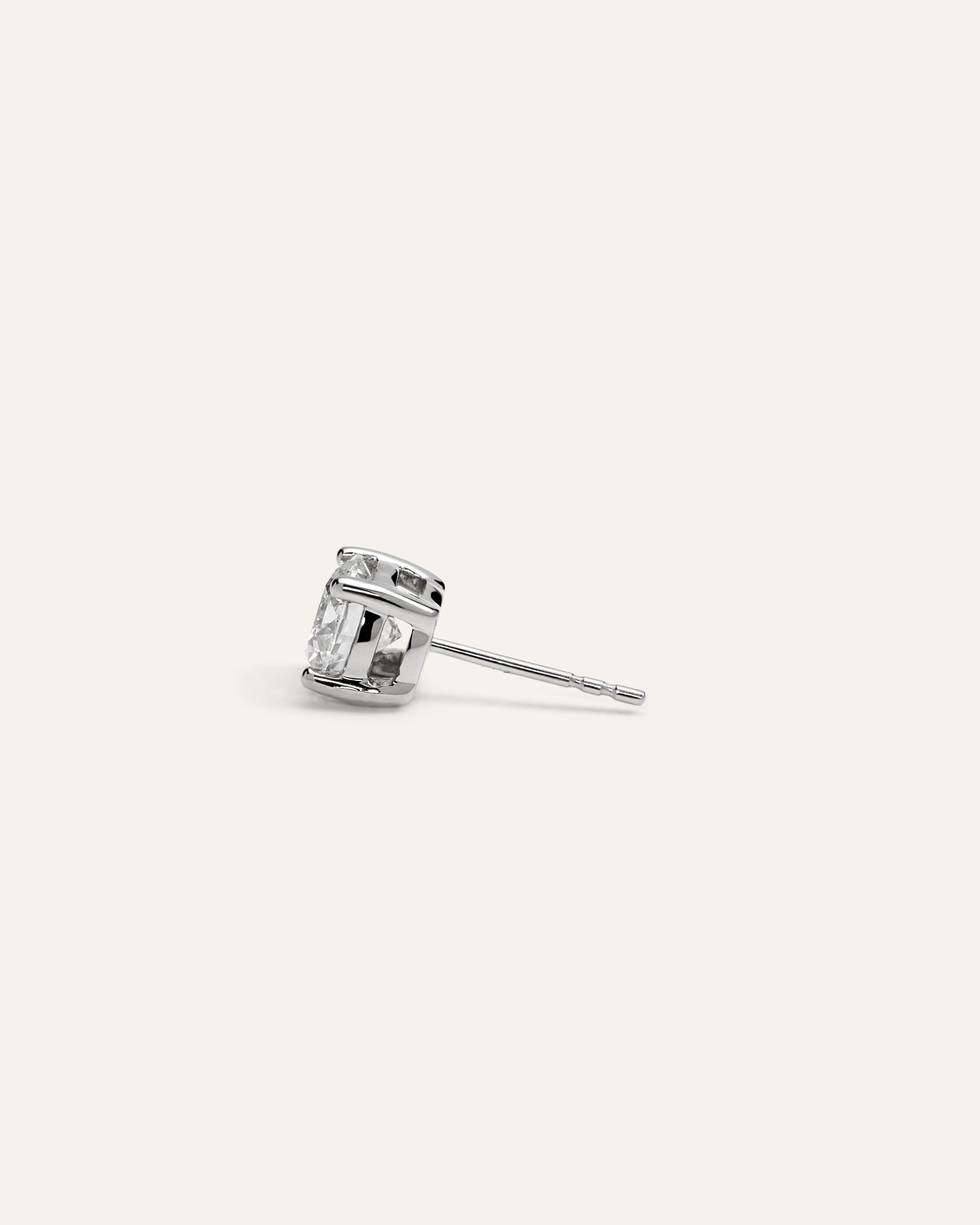 14K Gold Lab Grown Diamond Four-Prong Solitaire Studs - 2.5ctw - thumbnail 6