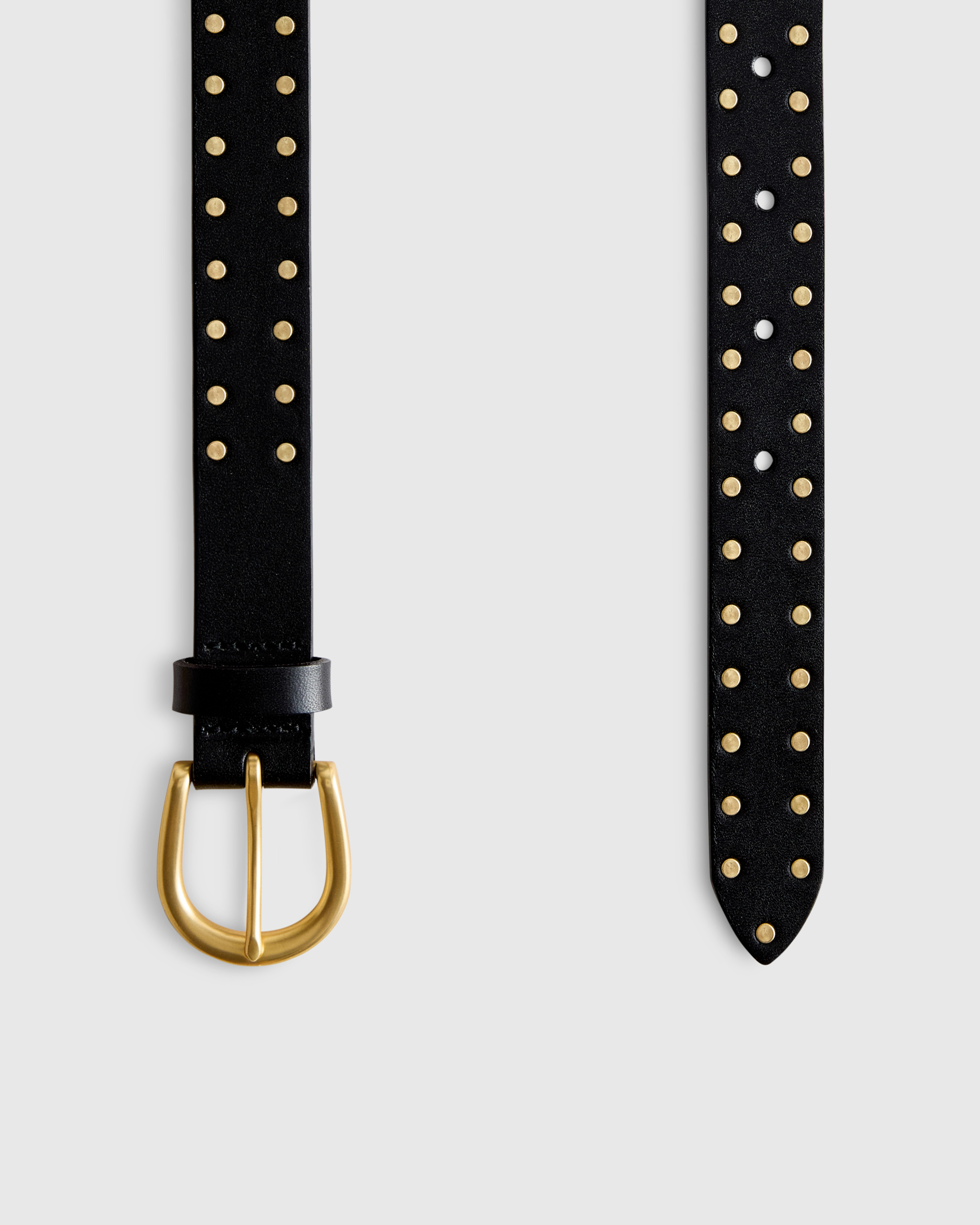 Etcetera Black Leather Belt Gold Stud Buckle Classic Chic Cartier Belt Black Gold Leather main image 4