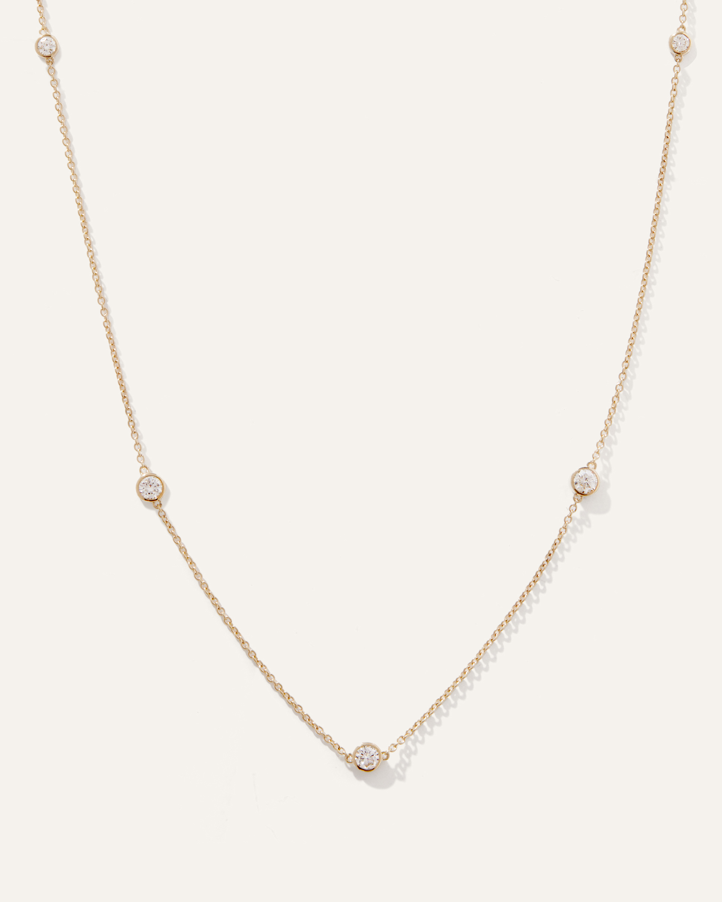 Yellow Gold 14K Gold Diamond Bezel Station Necklace
