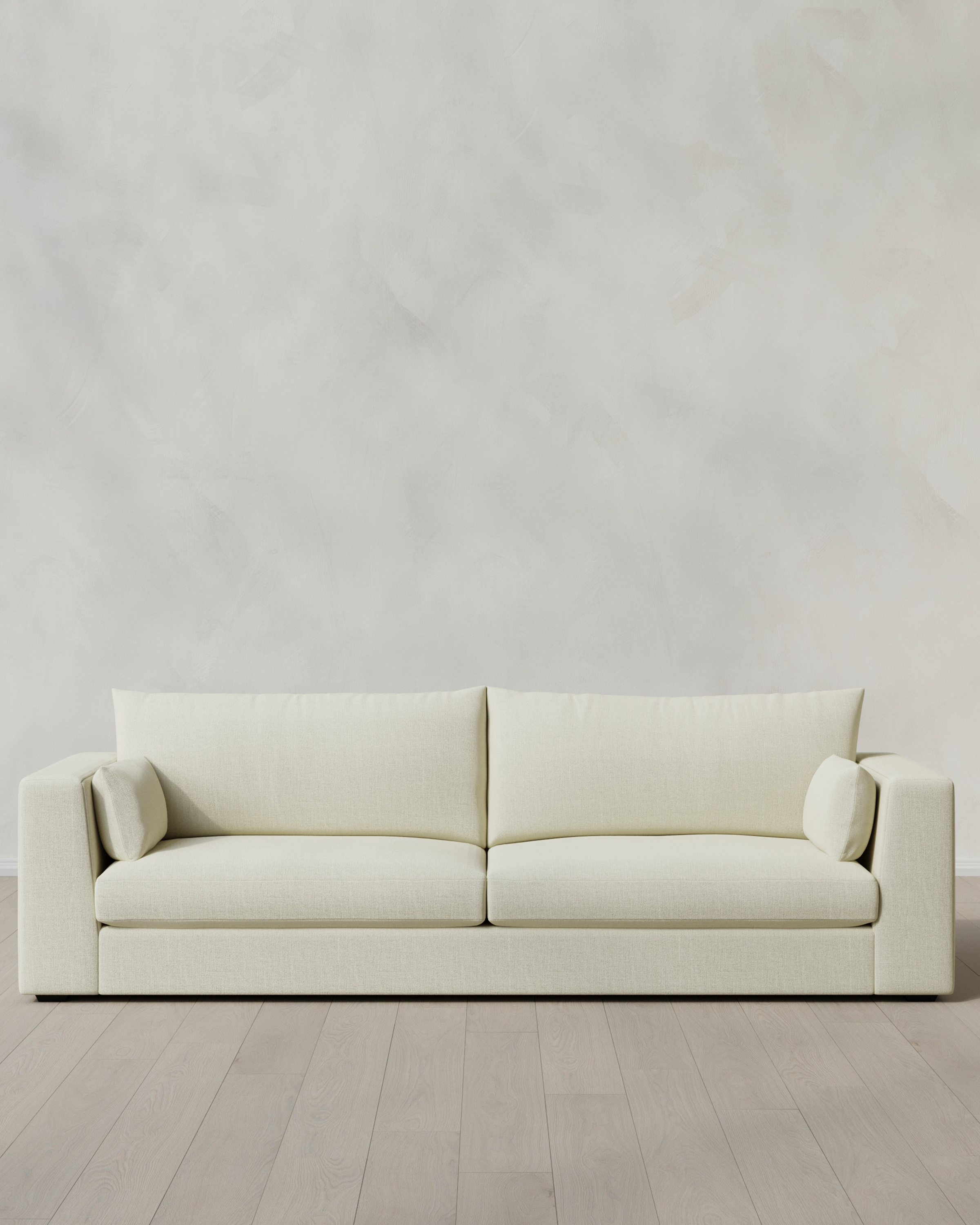 Quince | Oasis Sofa in Performance Linen in Ivory, Size 9ft, Polyester