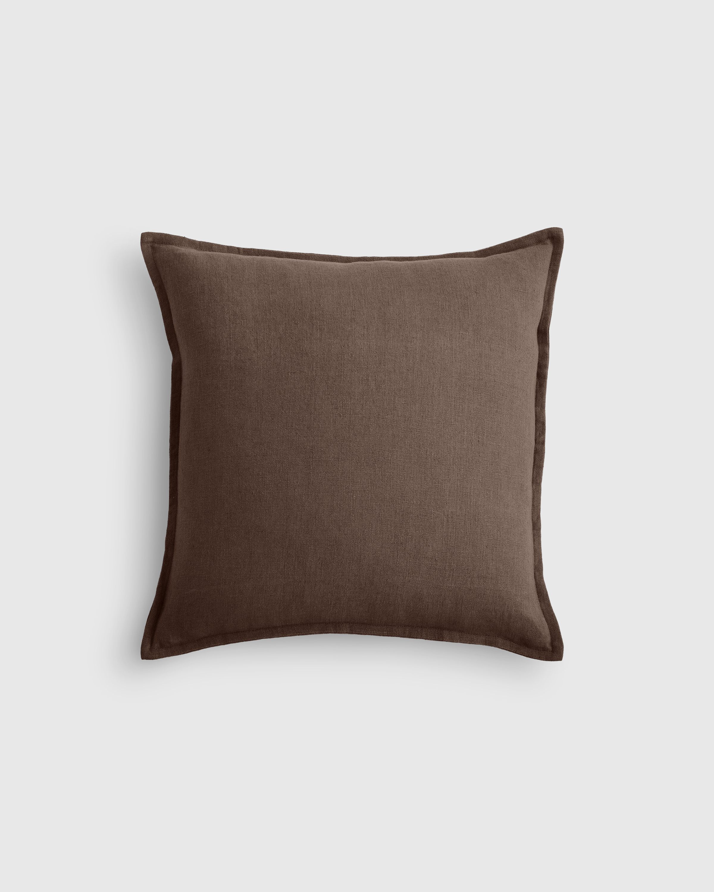 Espresso European Linen Flange Edge Pillow Cover