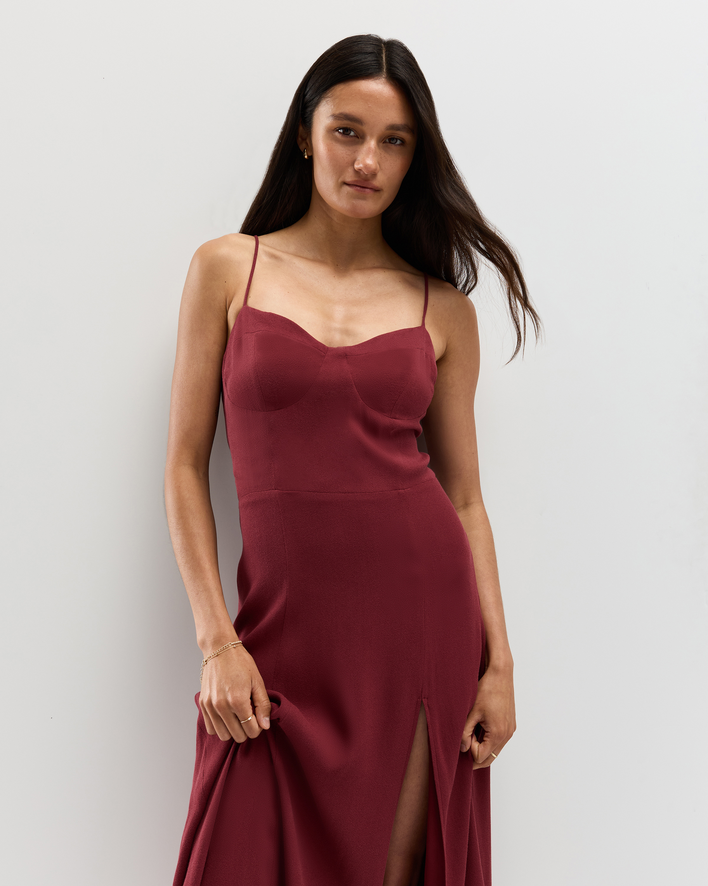 sweetheart midi dress Honey Meadow Sweetheart Midi Dress for Women, Brown, Large, Linen Blend, Adjustable Straps, Smocked Back, Front Tie Closure, Fully Lined, Magnolia