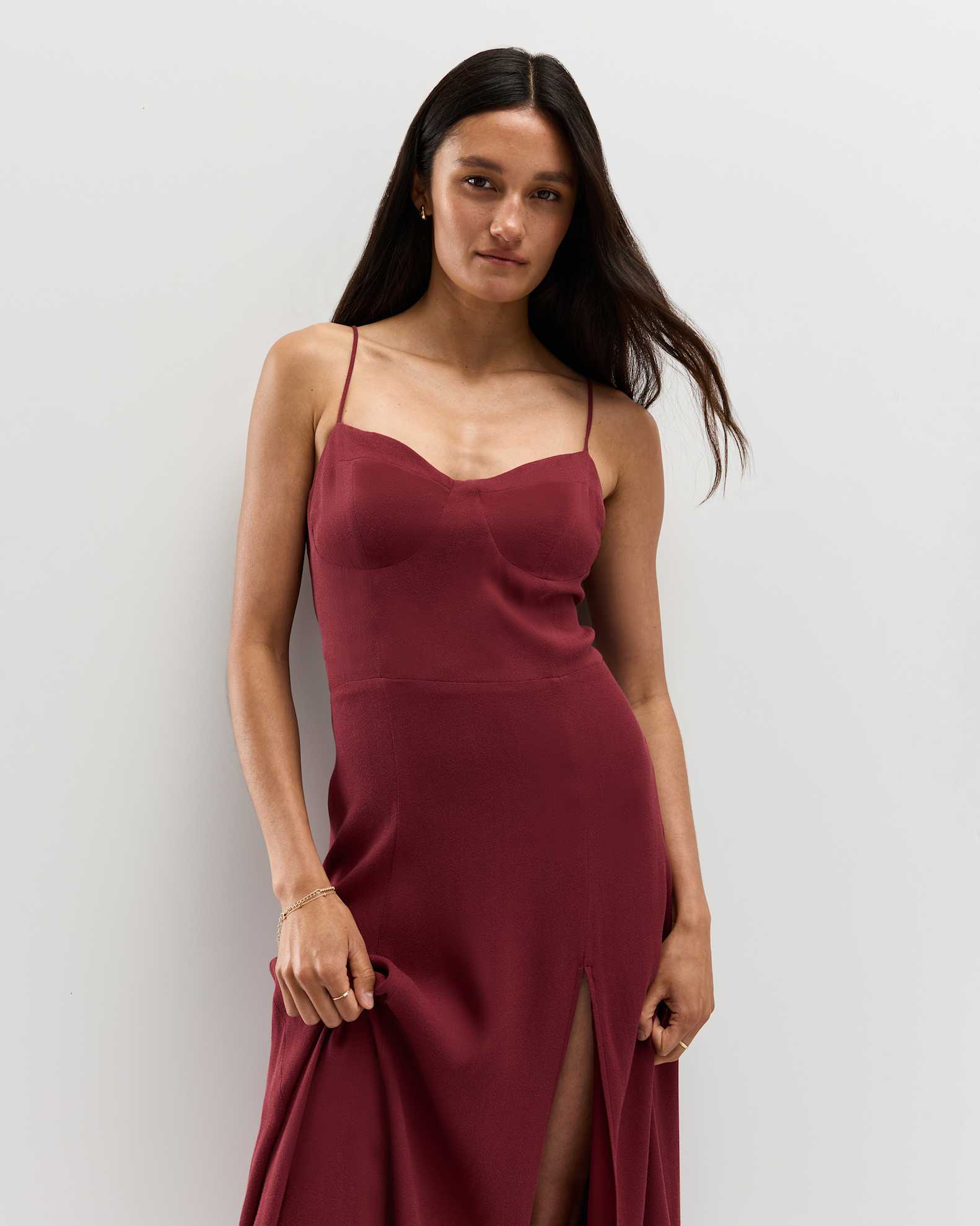 sweetheart midi dress Honey Meadow Sweetheart Midi Dress for Women, Brown, Large, Linen Blend, Adjustable Straps, Smocked Back, Front Tie Closure, Fully Lined, Magnolia