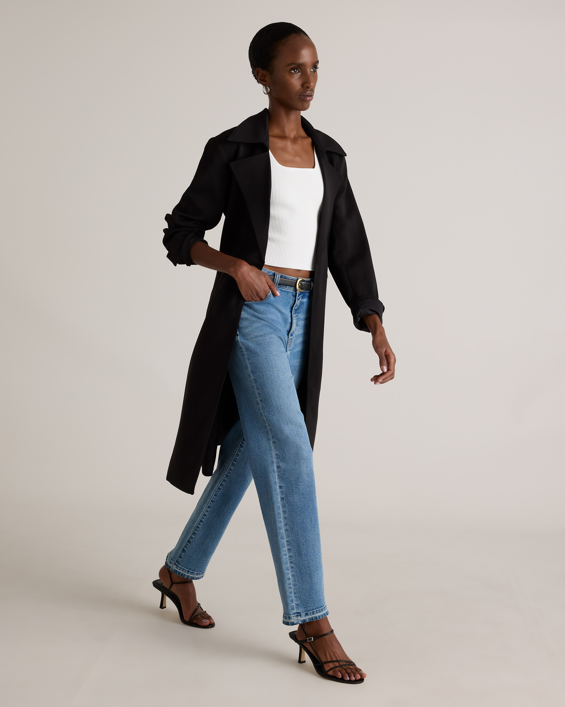 ジャケット・アウター GRANCY Patterned Long Trench Coat Luxury Trench Women Autumn Winter Jacquard Coat Houndstooth Long