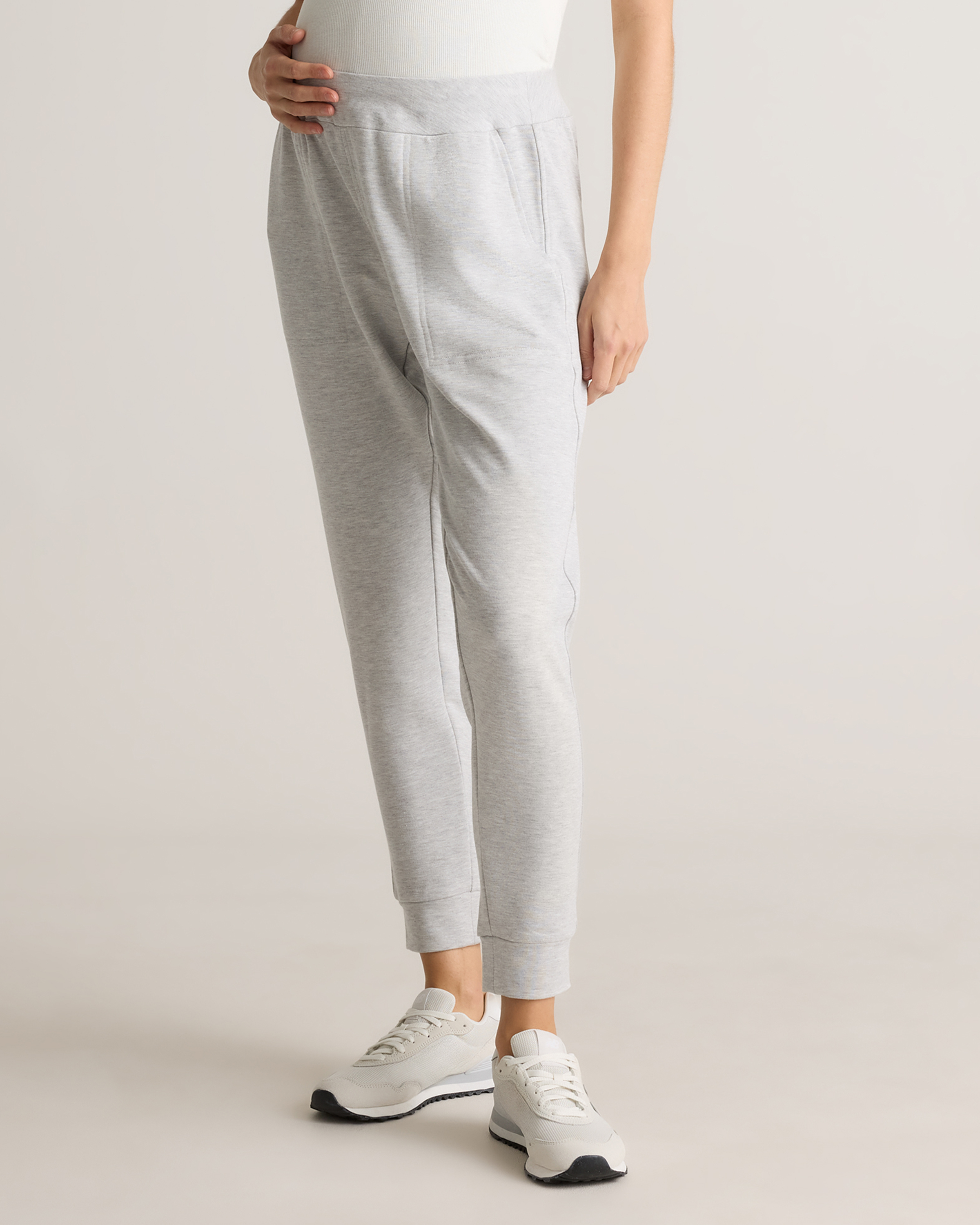 Heather Grey SuperSoft Fleece Maternity Joggers