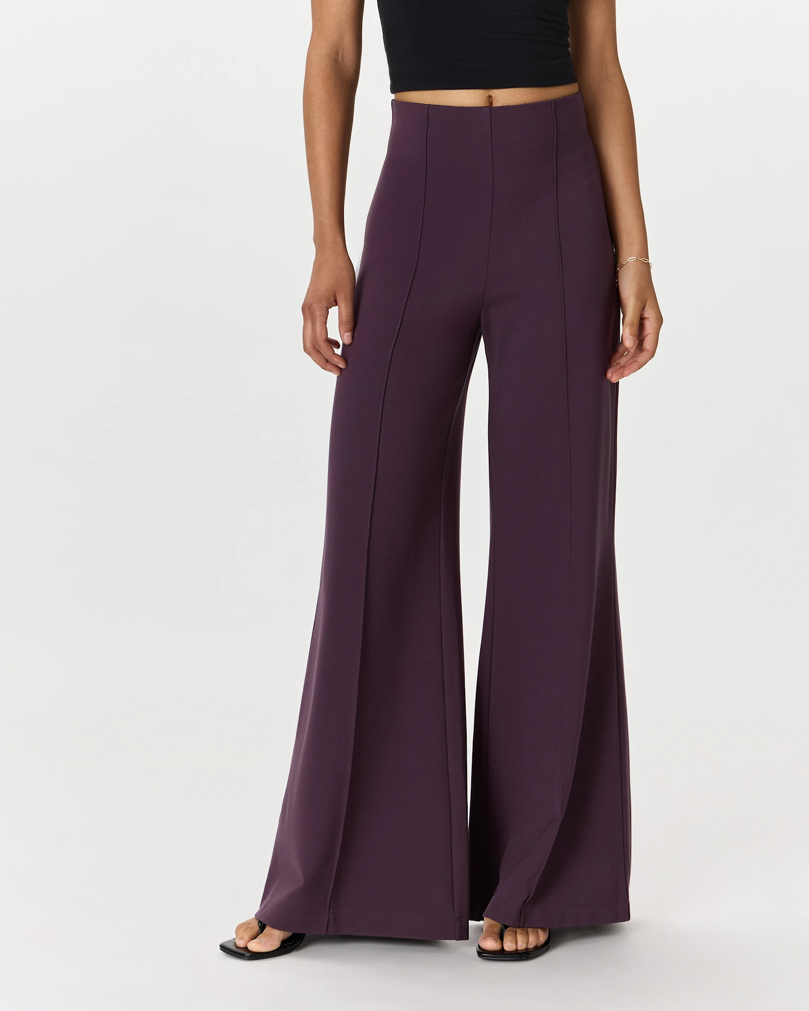 wide leg dress pants for women Women's Mark My Words Brown High Waisted Trousers | Size: L Ankle length Red Palazzo Pants, High Waist