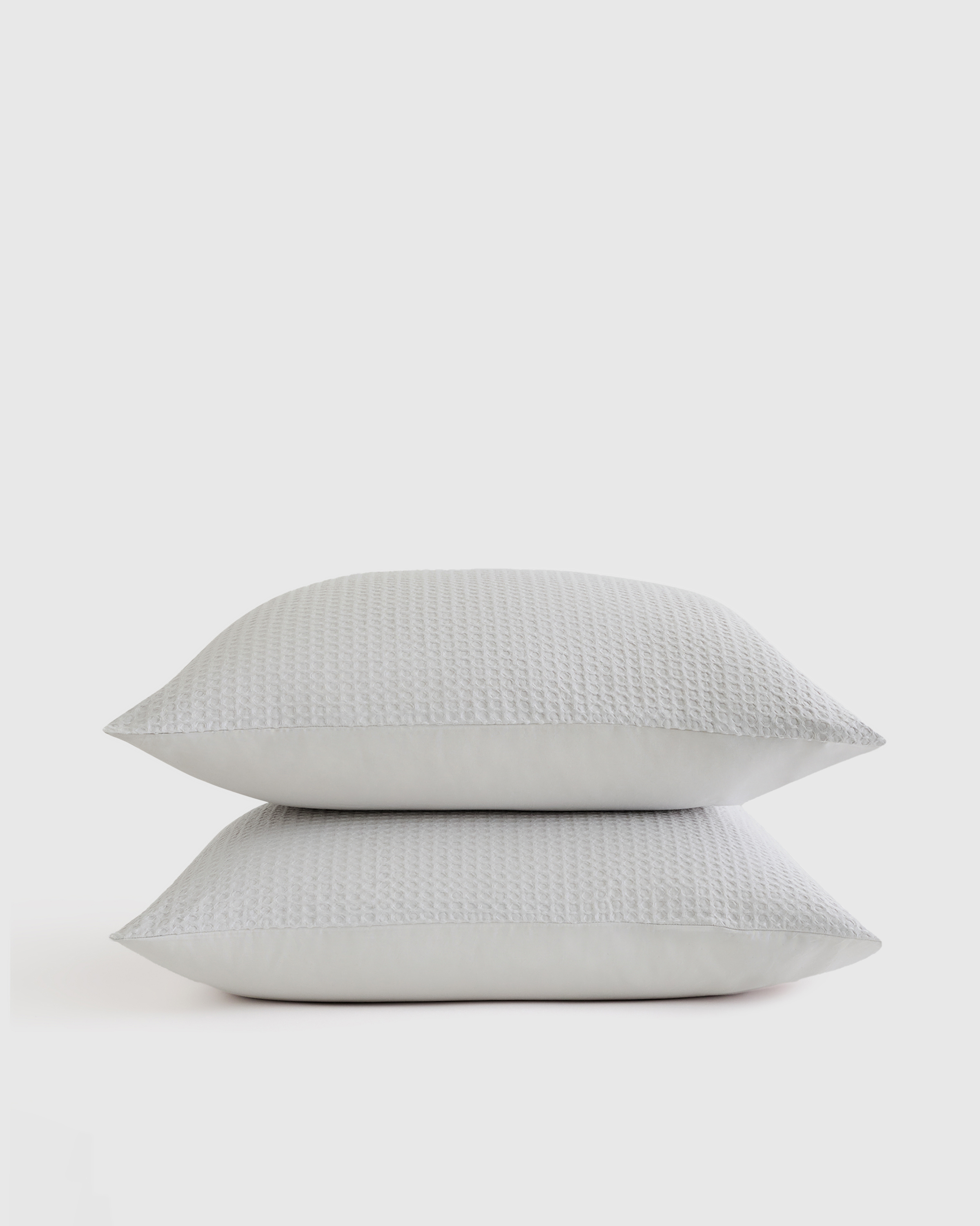 Light Grey Organic Luxe Honeycomb Sham Set